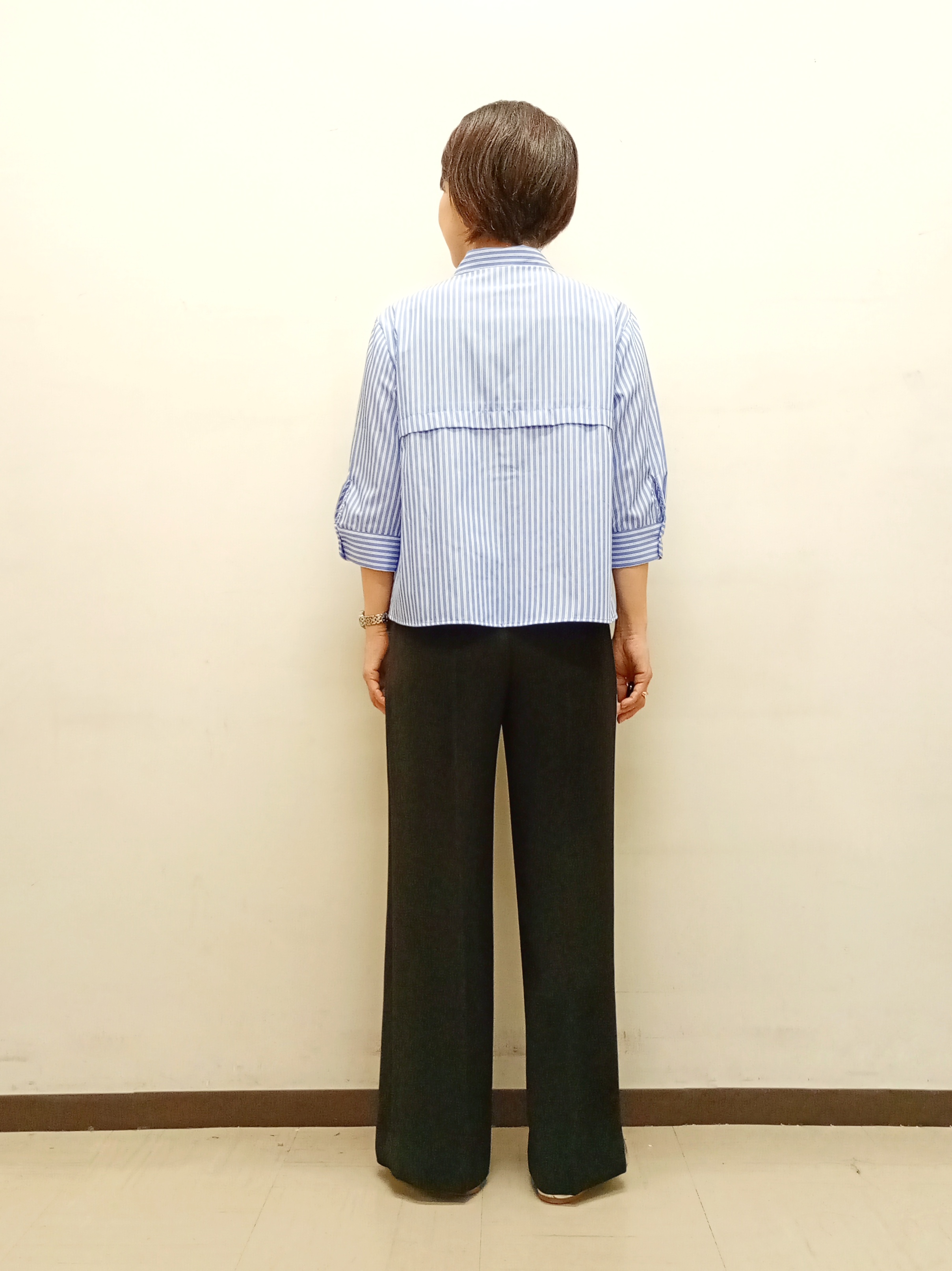 Kさんの「INDIVI｜【UVケア／吸汗速乾／着映え】ティアードストライプシャツ」を使ったコーディネート