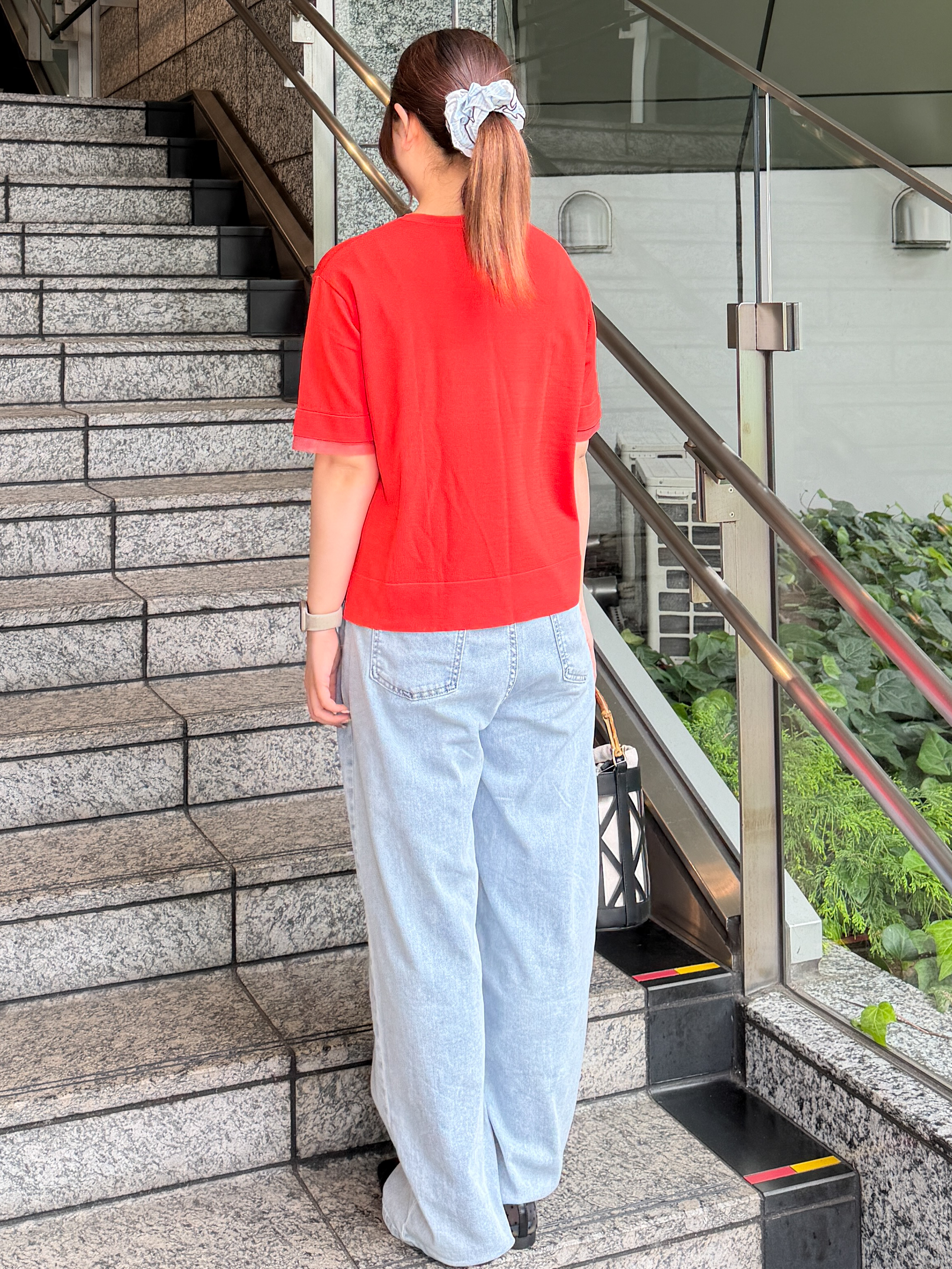 HANNAさんの「OPAQUE.CLIP｜【UV／接触冷感／抗ピル】シアー＆レイヤード風さらりニット《洗濯機OK》」を使ったコーディネート