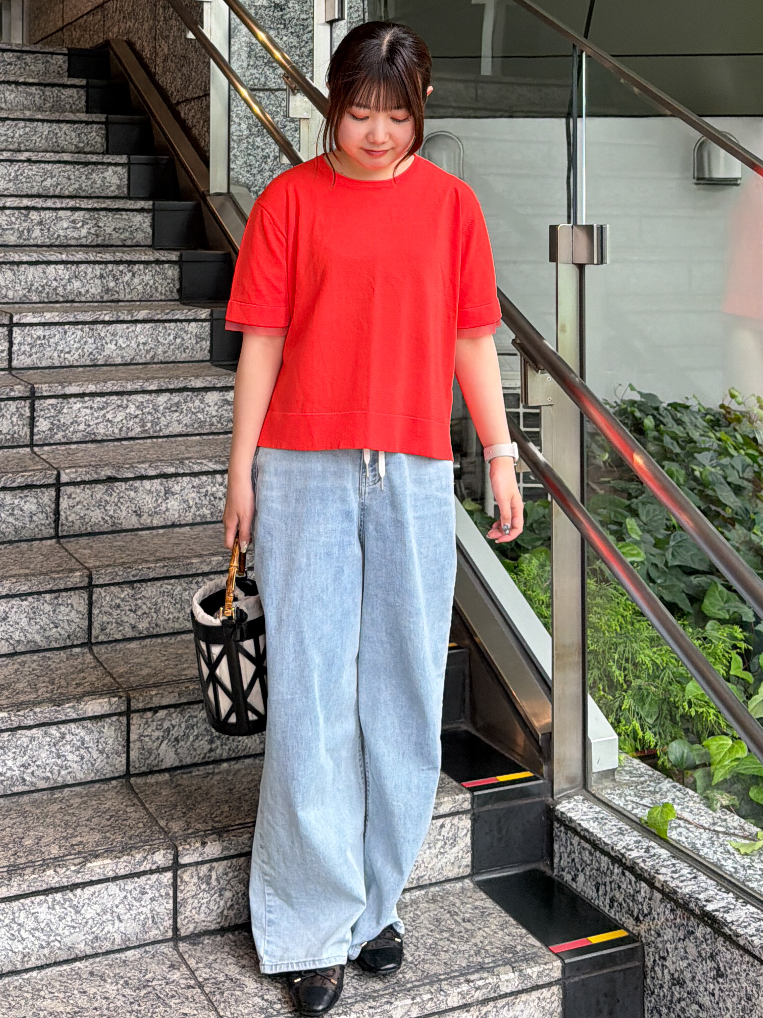 HANNAさんの「OPAQUE.CLIP｜【UV／接触冷感／抗ピル】シアー＆レイヤード風さらりニット《洗濯機OK》」を使ったコーディネート
