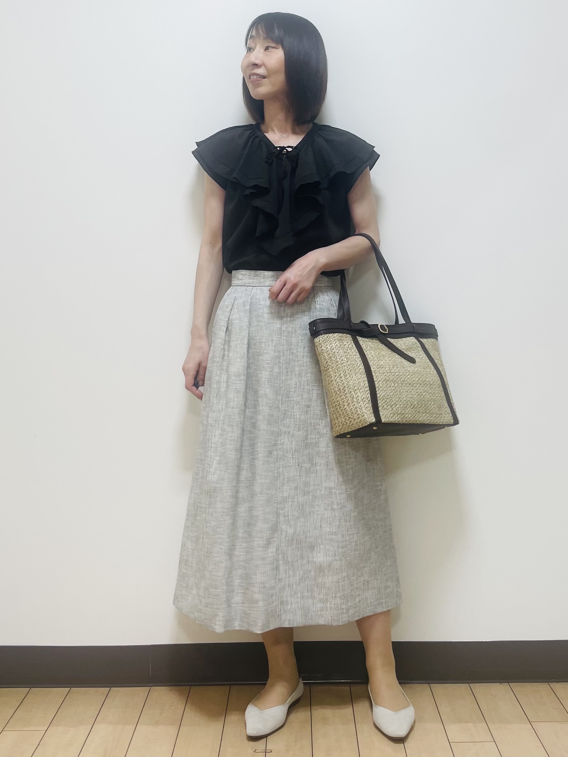 Riiさんの「Reflect｜【マシンウォッシャブル】フリルブラウス」を使ったコーディネート
