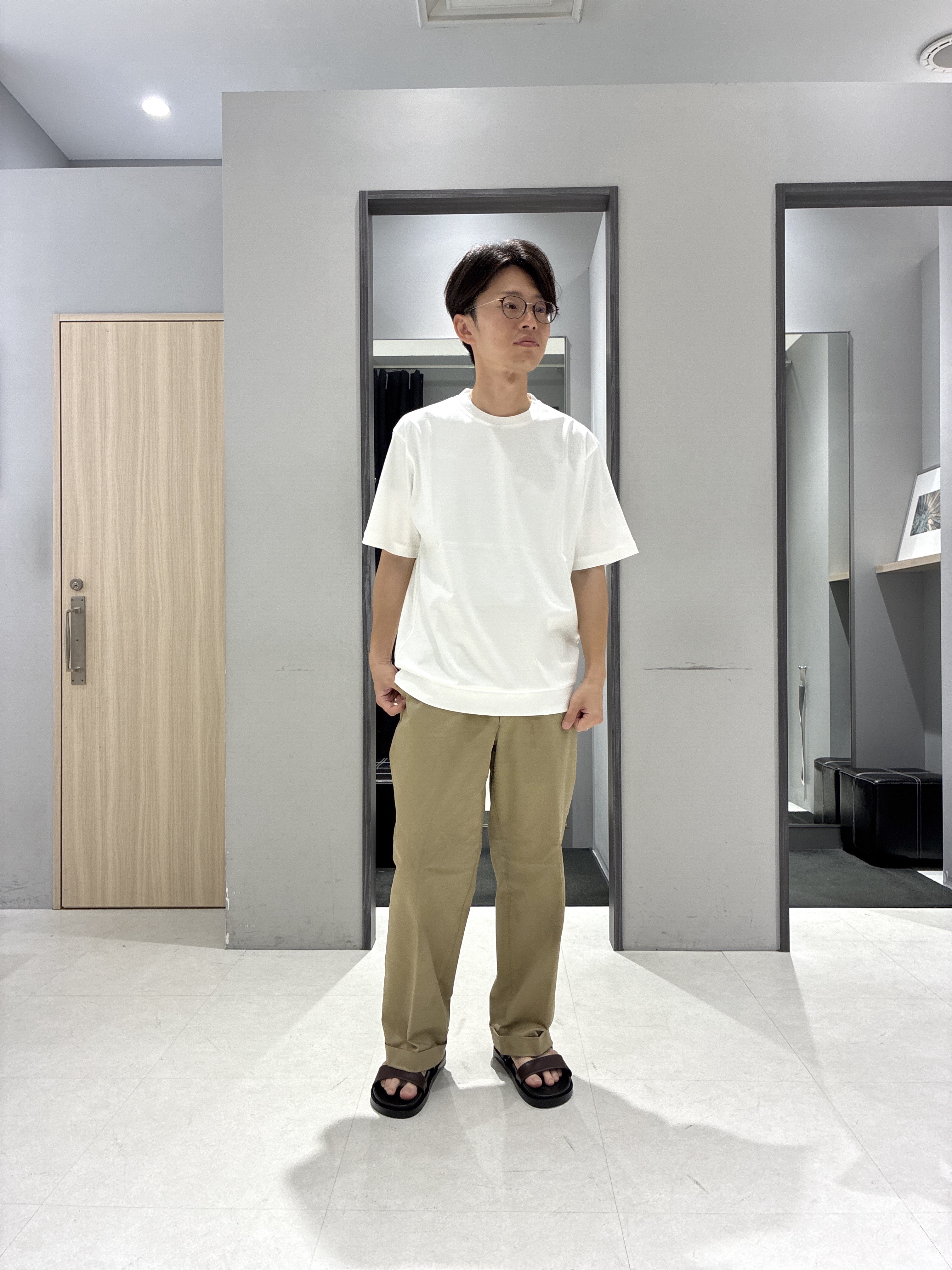 わいずみさんの「TAKEO KIKUCHI｜【吸汗速乾】タイル柄プリント 半袖シャツ」を使ったコーディネート