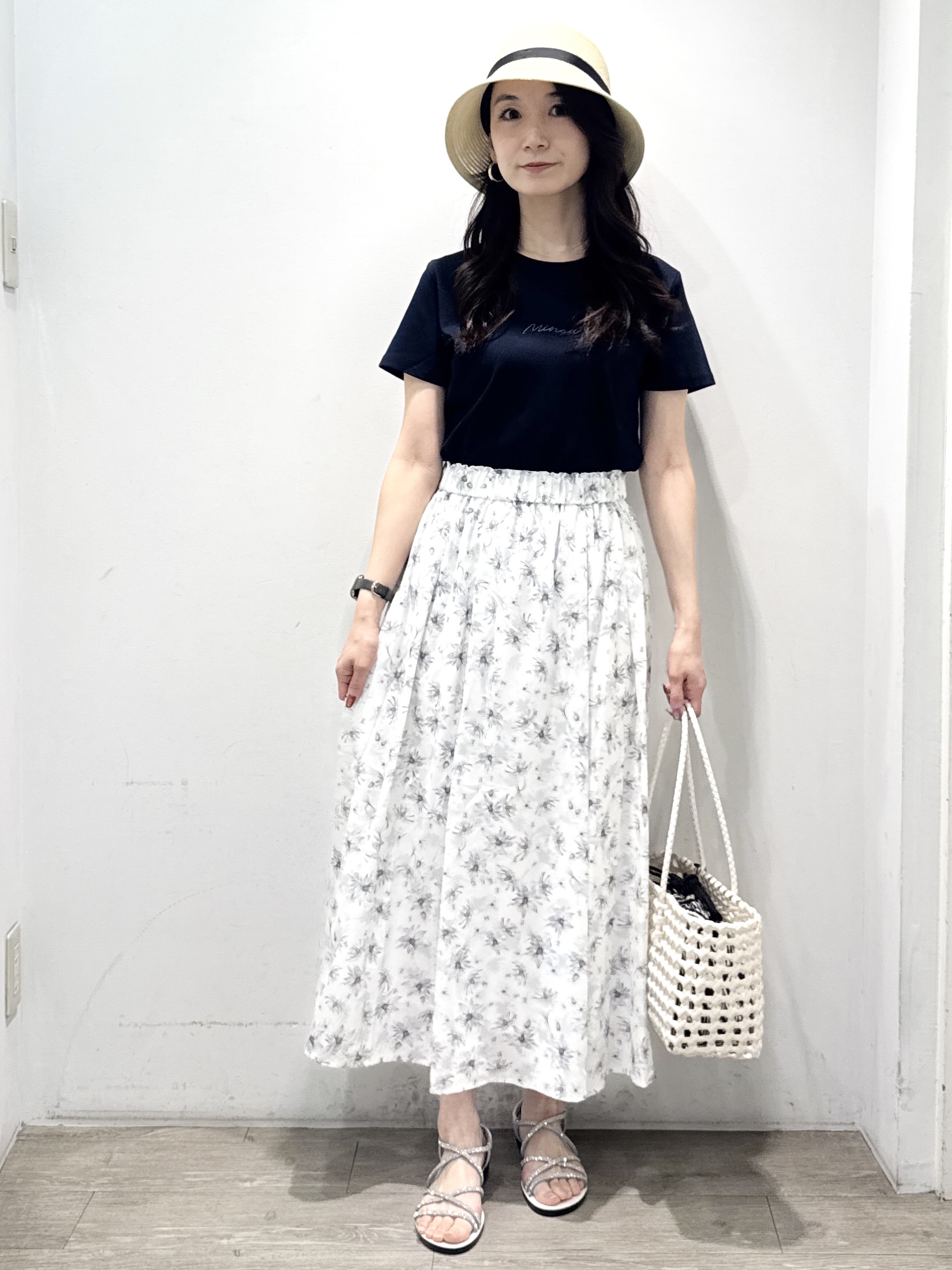 yuicciさんの「OPAQUE.CLIP｜【UVケア／接触冷感】フロントロゴ刺繍Tシャツ《洗濯機OK／S-3L／7col》」を使ったコーディネート