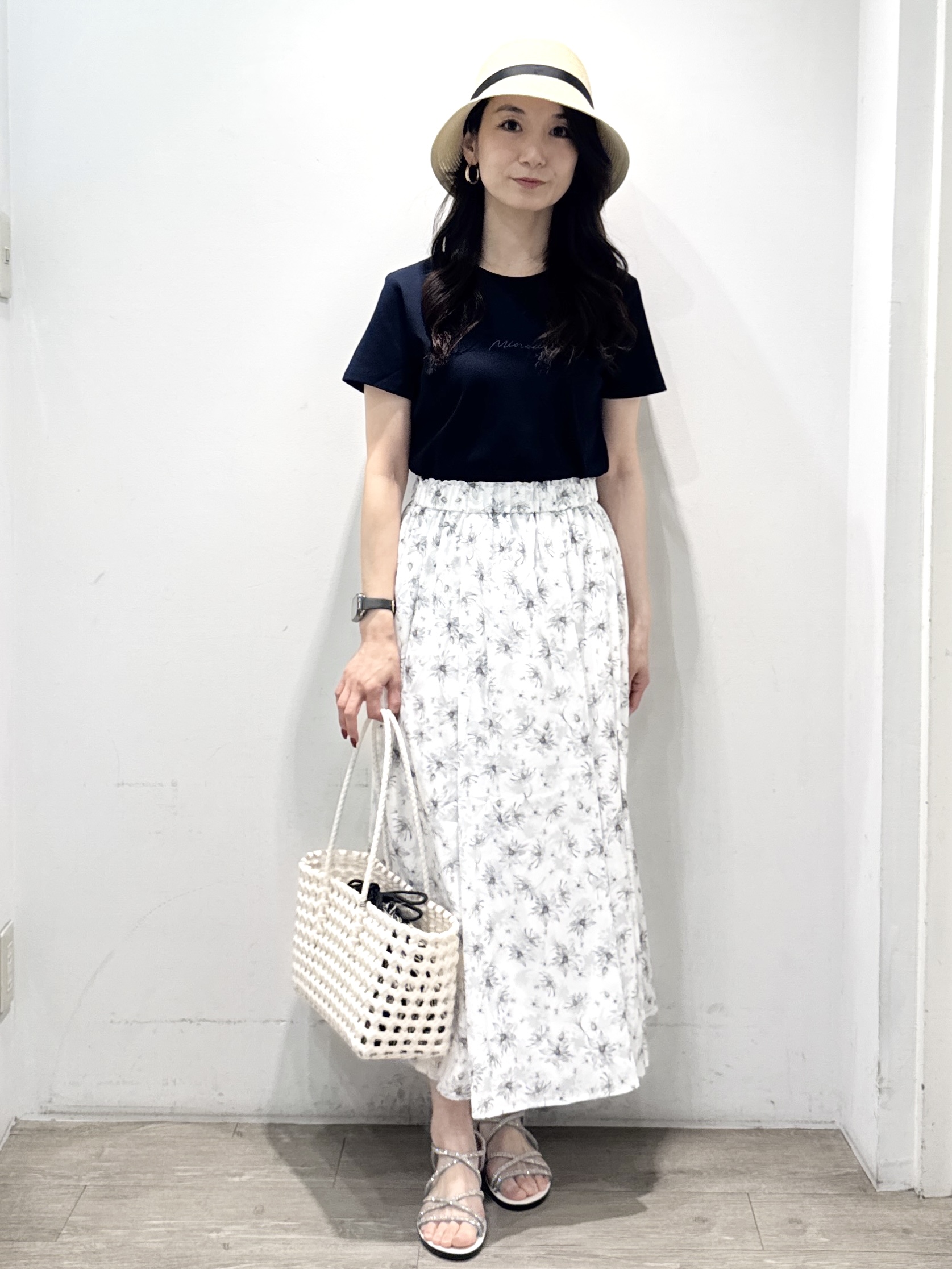 yuicciさんの「OPAQUE.CLIP｜【UVケア／接触冷感】フロントロゴ刺繍Tシャツ《洗濯機OK／S-3L／7col》」を使ったコーディネート