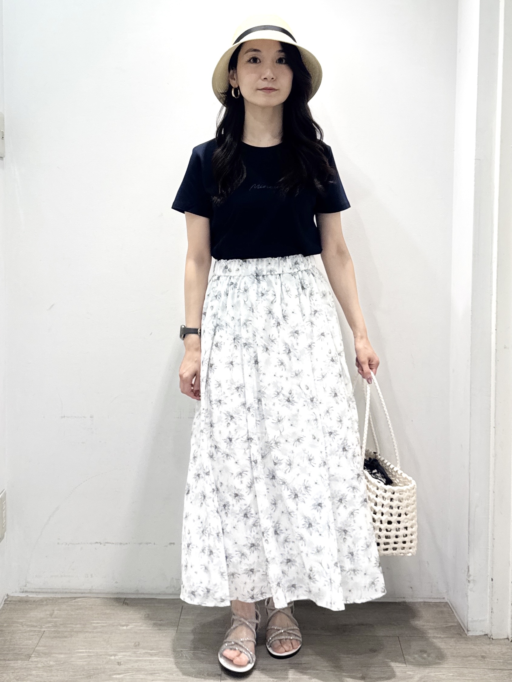 yuicciさんの「OPAQUE.CLIP｜【UVケア／接触冷感】フロントロゴ刺繍Tシャツ《洗濯機OK／S-3L／7col》」を使ったコーディネート