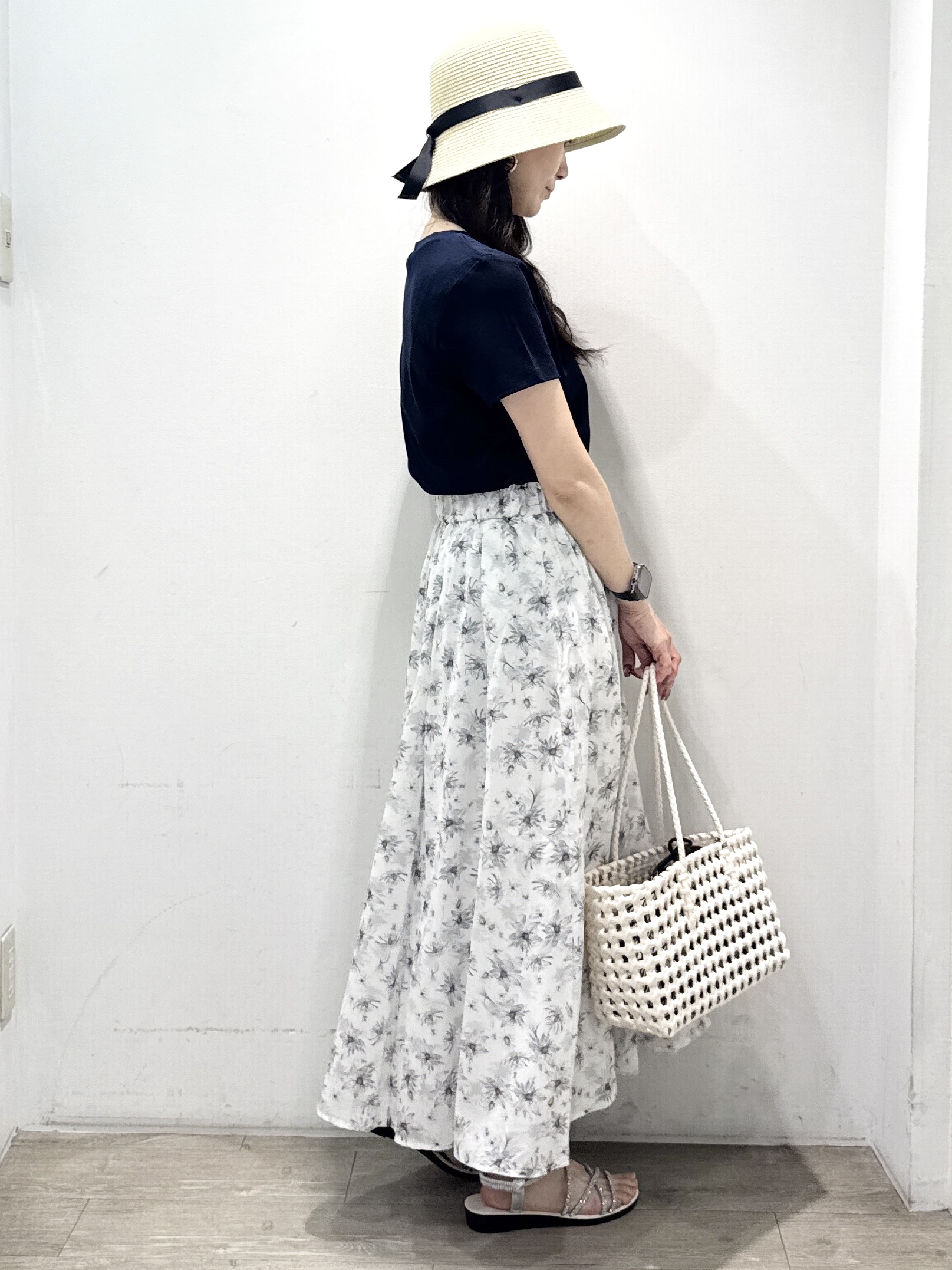 yuicciさんの「OPAQUE.CLIP｜【UVケア／接触冷感】フロントロゴ刺繍Tシャツ《洗濯機OK／S-3L／7col》」を使ったコーディネート