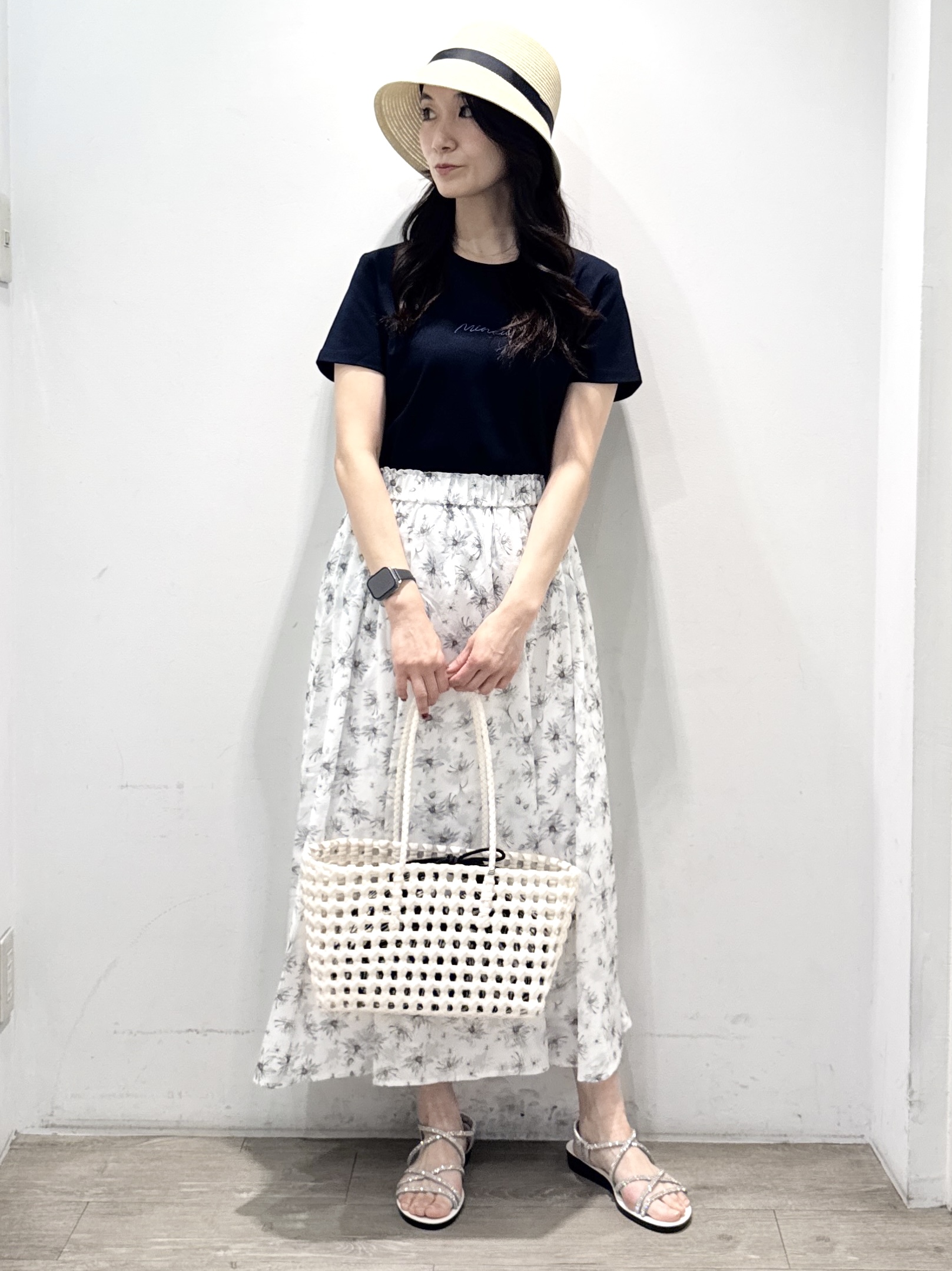 yuicciさんの「OPAQUE.CLIP｜【UVケア／接触冷感】フロントロゴ刺繍Tシャツ《洗濯機OK／S-3L／7col》」を使ったコーディネート