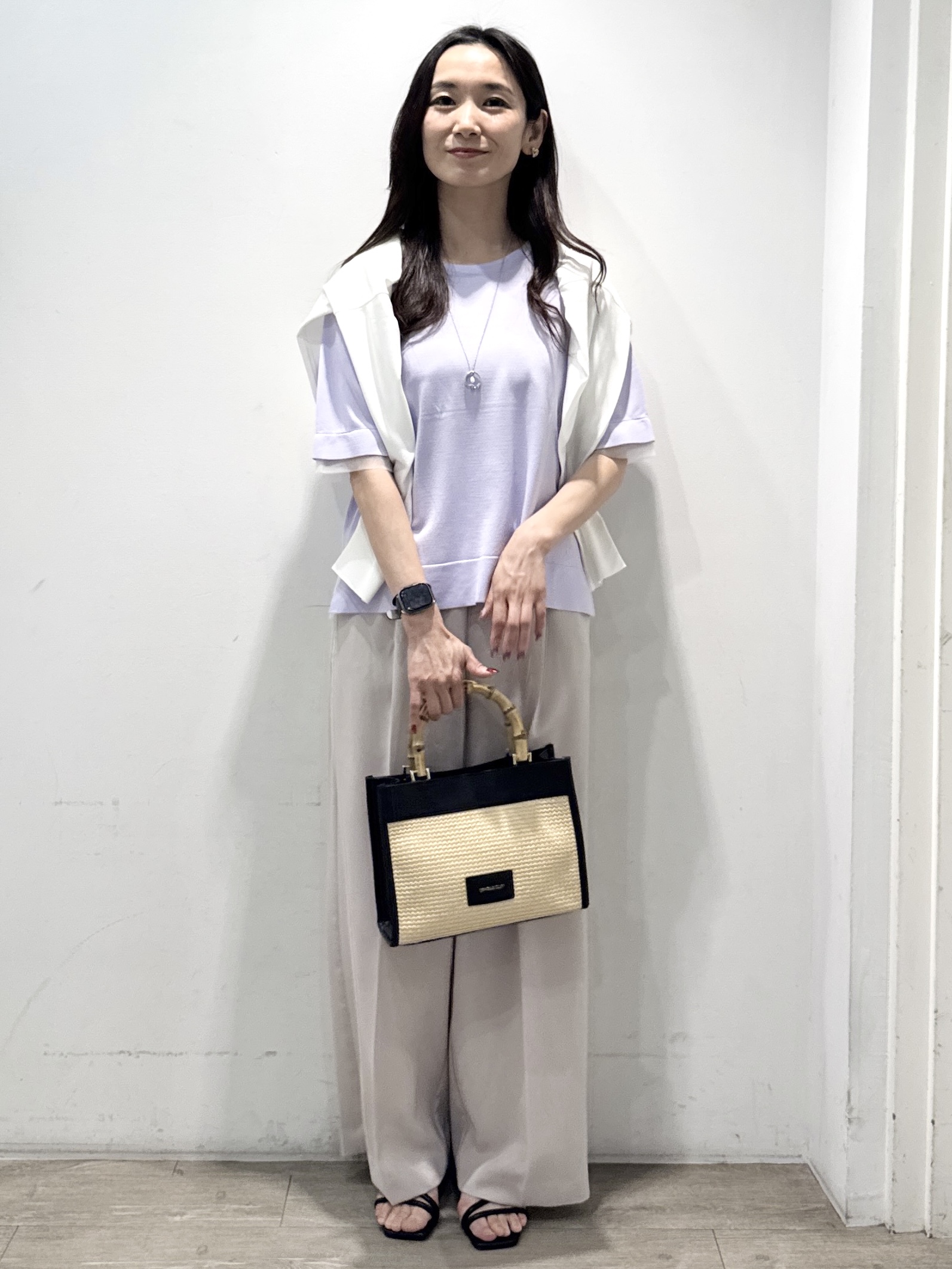 yuicciさんの「OPAQUE.CLIP｜【UV／接触冷感】Vネックリラクシーニットカーディガン《洗濯機OK／抗ピル》」を使ったコーディネート