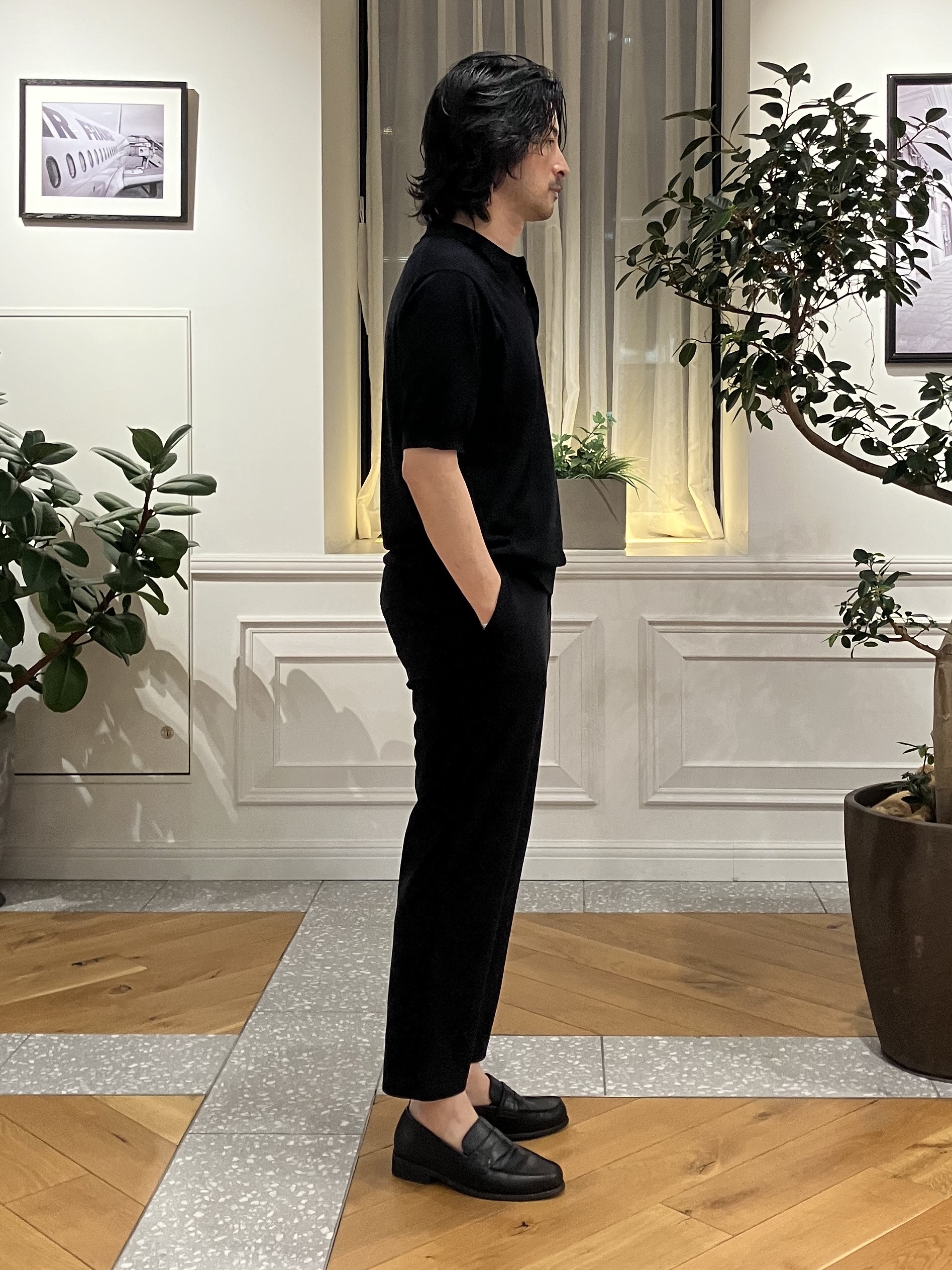 junyaさんの「DRESSTERIOR｜【ウォッシャブル】コットンシルク混 ニットポロシャツ」を使ったコーディネート