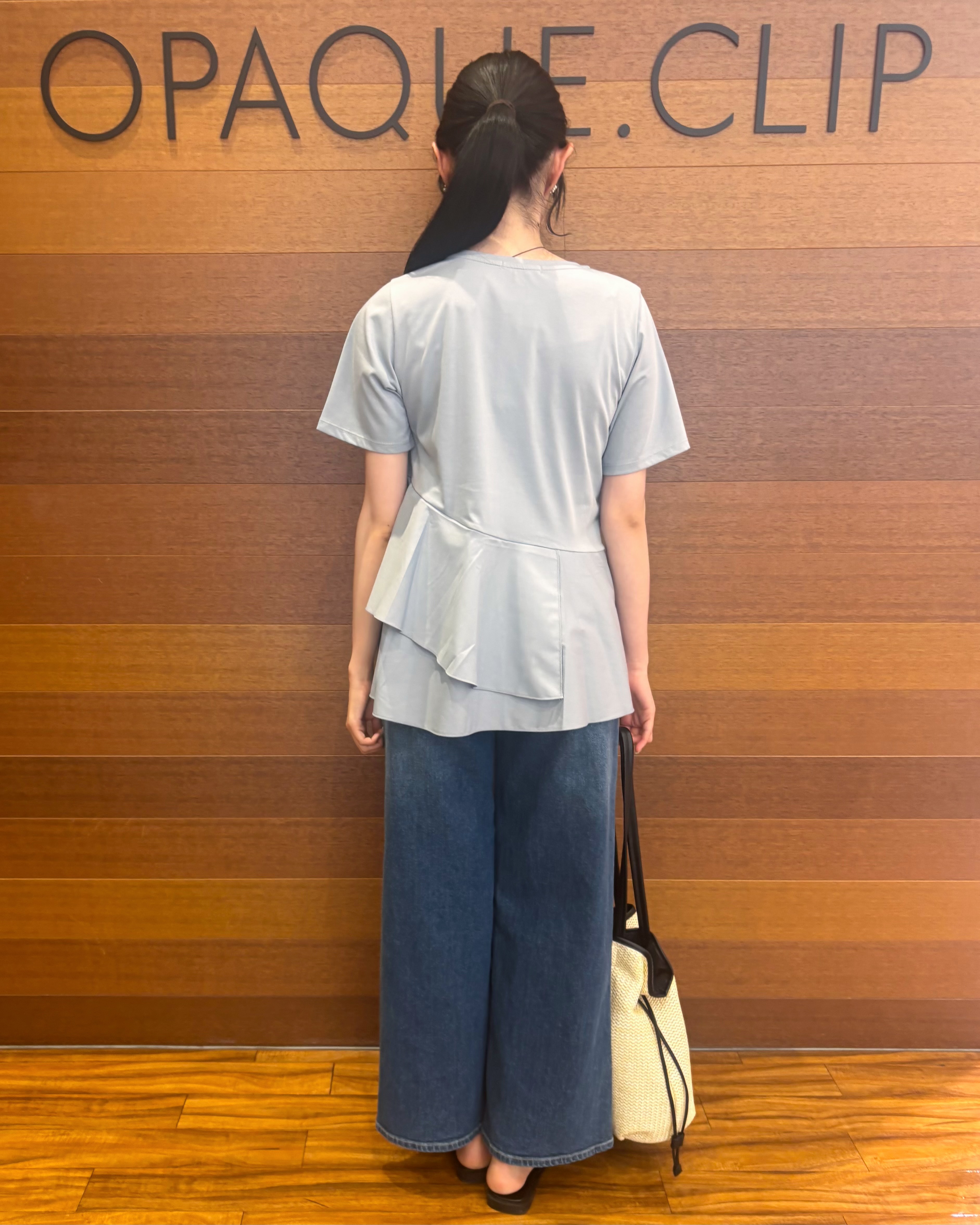 わかなさんの「OPAQUE.CLIP｜ペプラムドッキングカットソー【洗濯機OK】」を使ったコーディネート