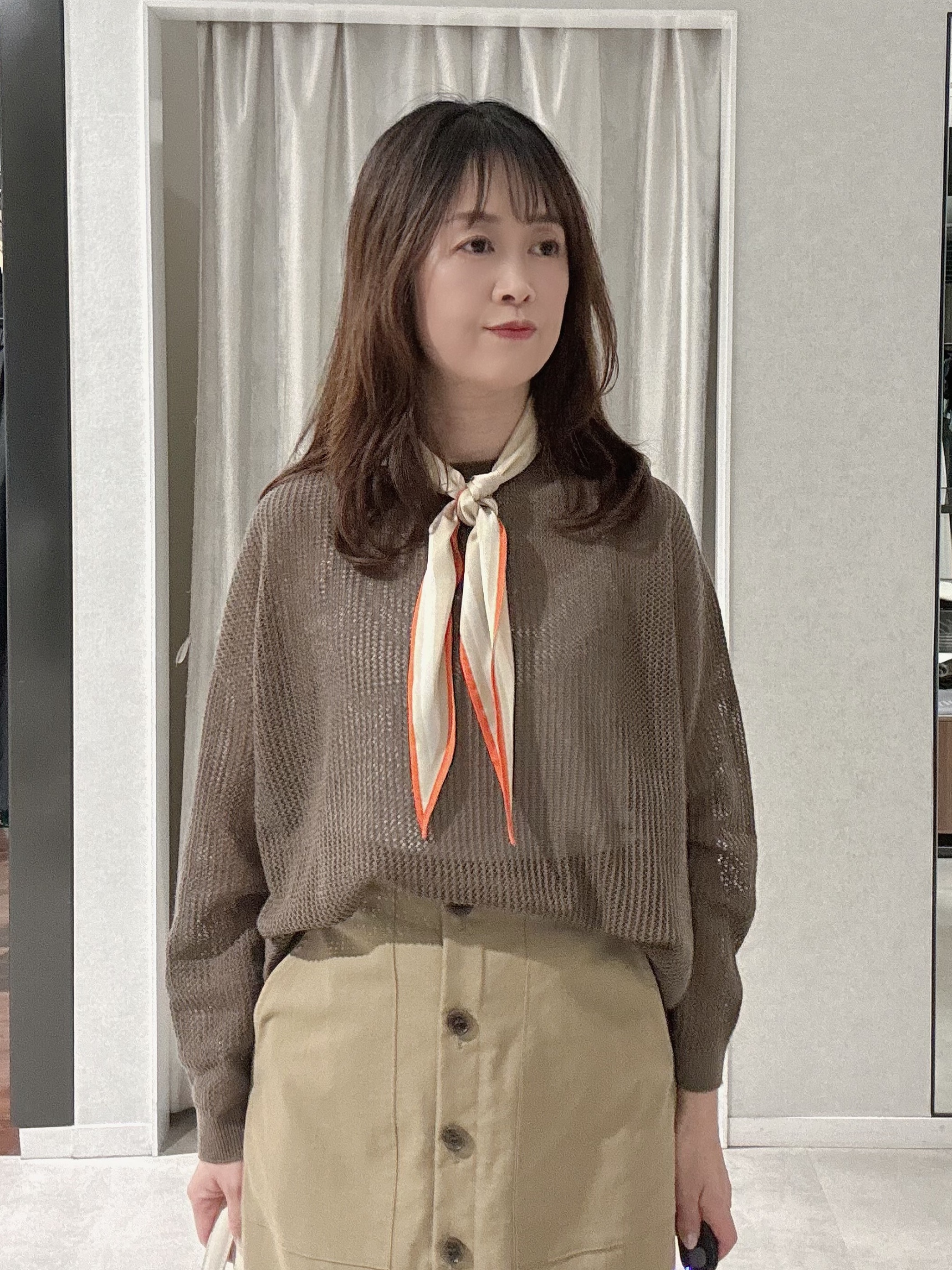 makiさんの「UNTITLED｜◆シアーメッシュニット」を使ったコーディネート