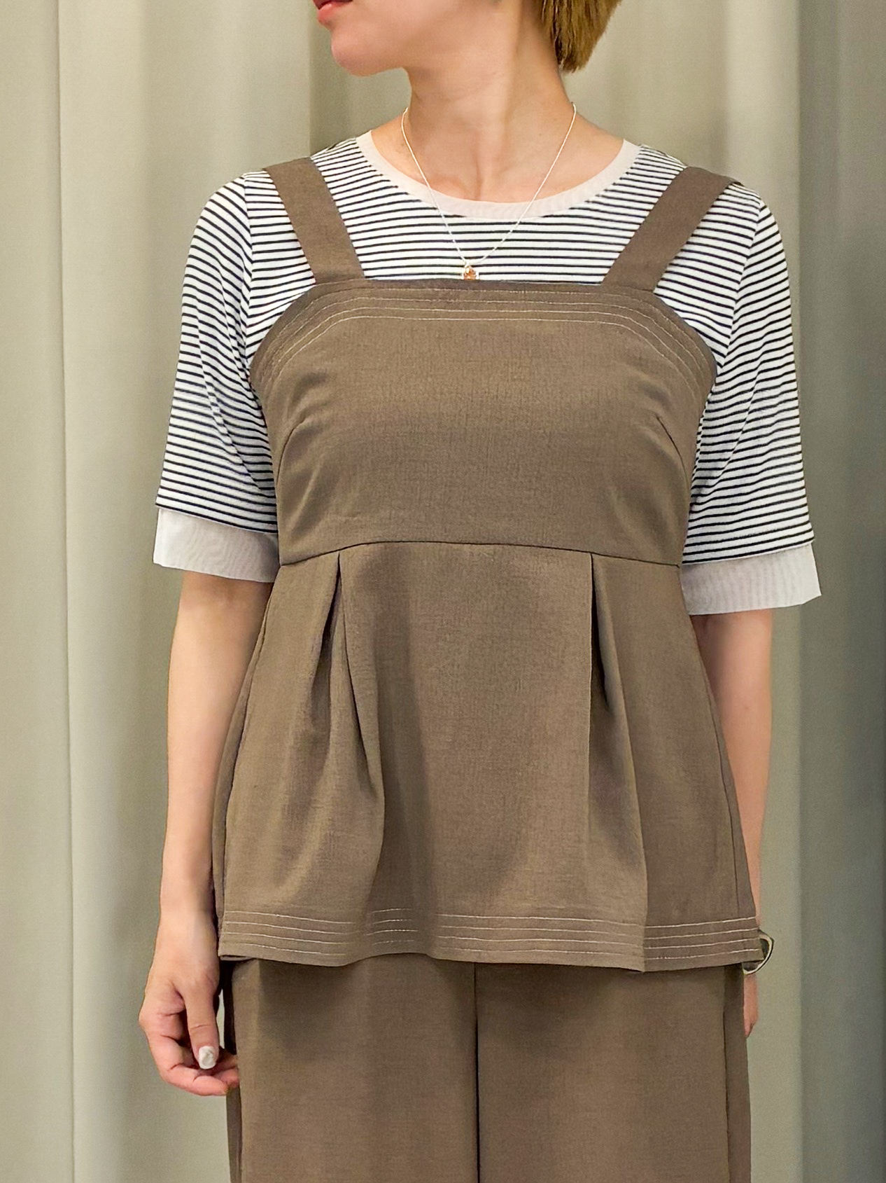 eguchiさんの「grove｜【UVカット】チュールトリミング5分袖Tシャツ」を使ったコーディネート