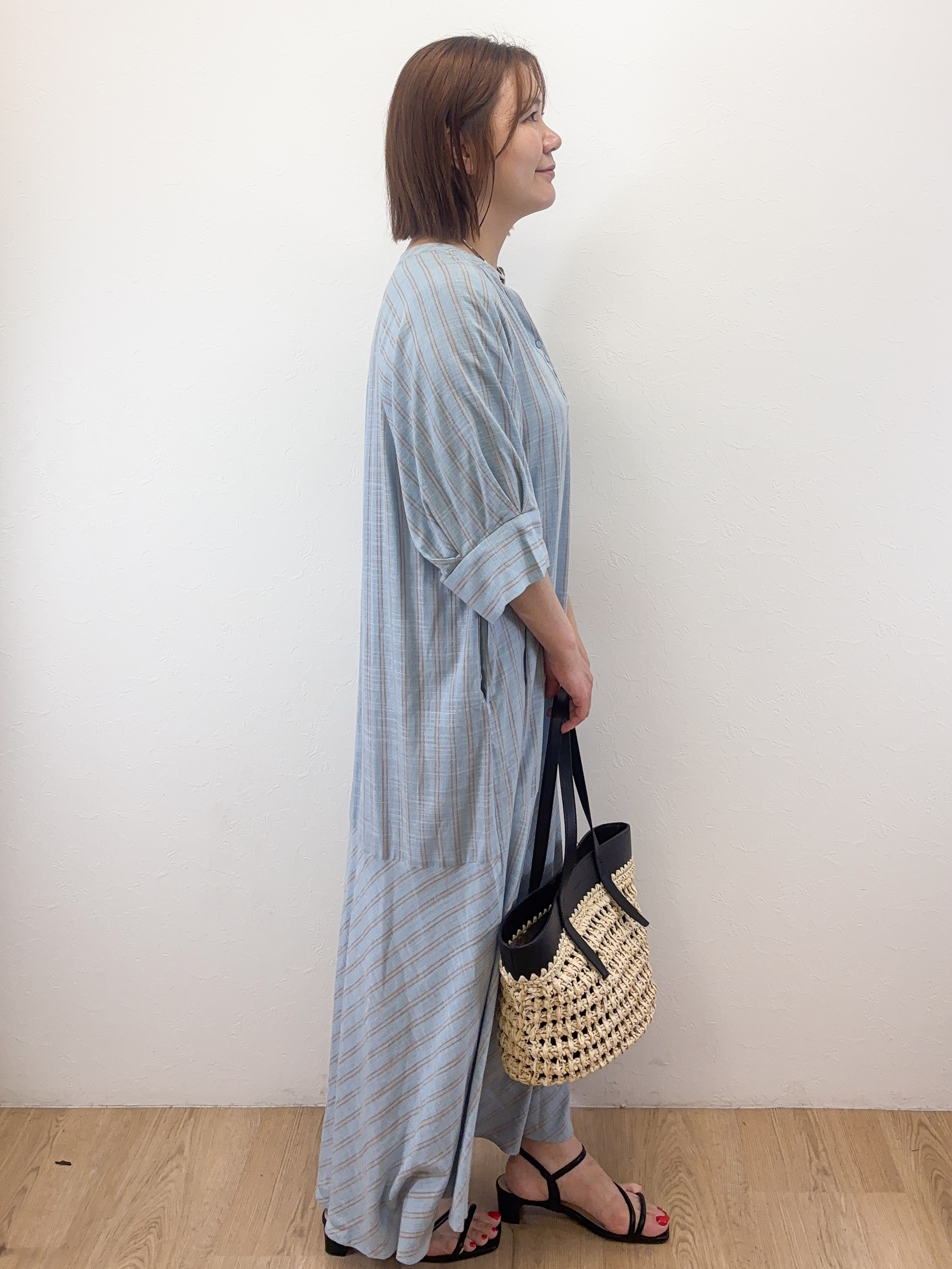 Takeさんの「OPAQUE.CLIP｜キーネックロングワンピース【洗える】」を使ったコーディネート