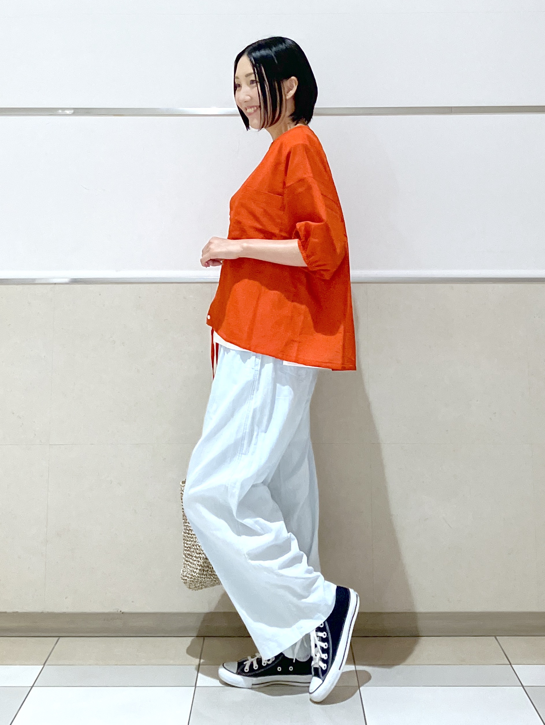 eriko さんの「Dessin｜【高通気/セットアップ可】ハーフスリーブドロストシャツブラウス」を使ったコーディネート