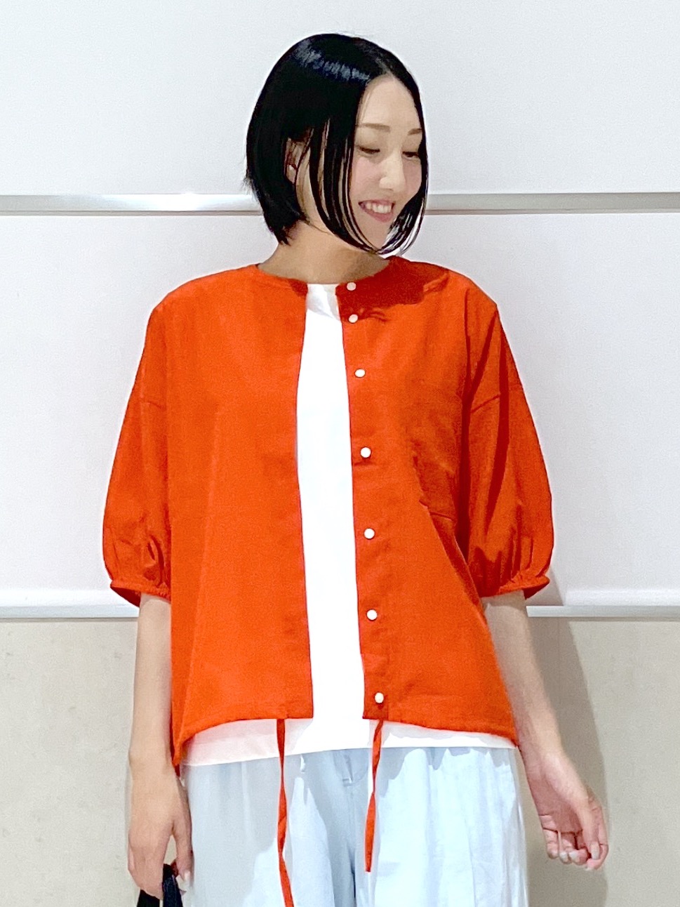 eriko さんの「Dessin｜【高通気/セットアップ可】ハーフスリーブドロストシャツブラウス」を使ったコーディネート