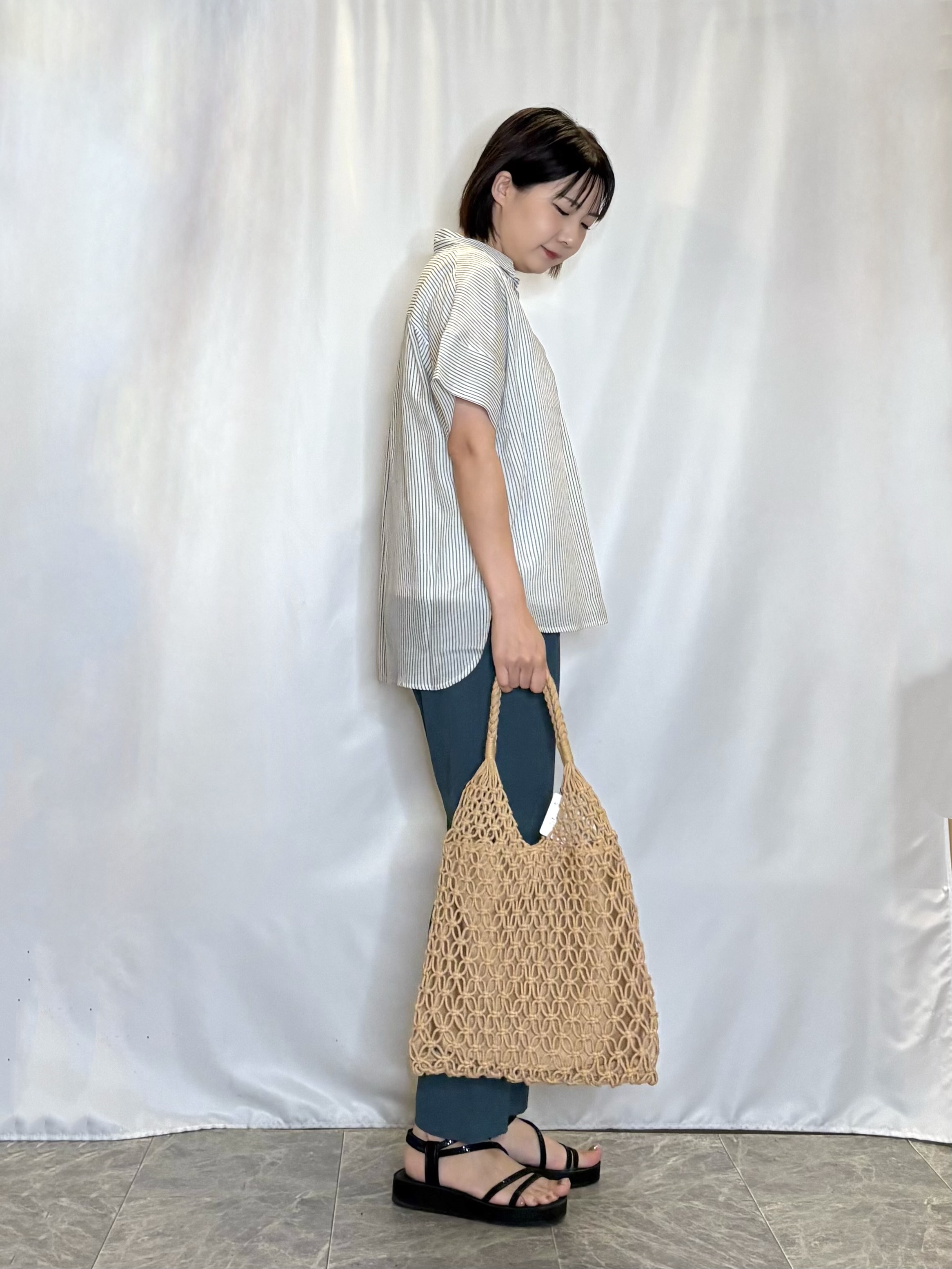 ネリさんの「SHOO･LA･RUE｜【2点セット/S-LL/洗濯機可】時短でコーデ決まる スラブスキッパーシャツ＋タンクトップ」を使ったコーディネート