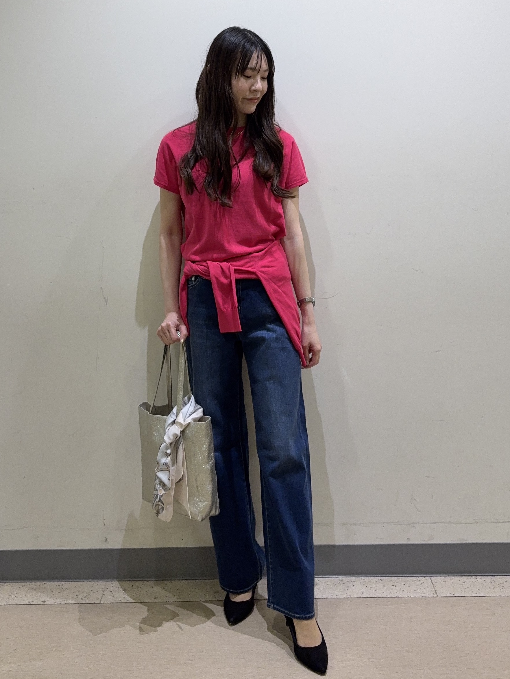 mayuさんの「UNTITLED｜◆【9色展開/アンサンブル可】コットンクルーネックカーディガン」を使ったコーディネート