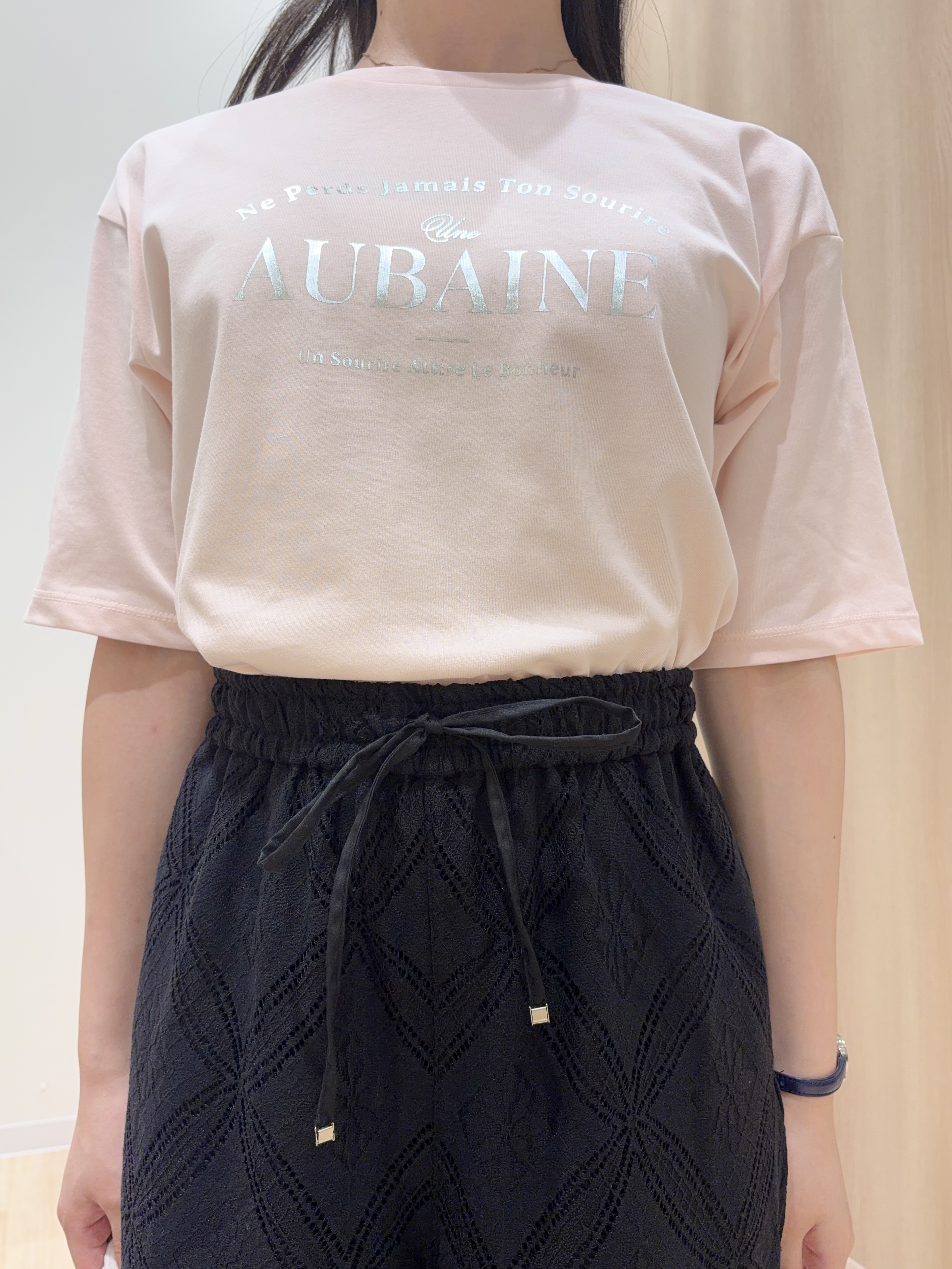ayaneさんの「grove｜【UVカット/接触冷感】プリントアソート5分袖Tシャツ」を使ったコーディネート