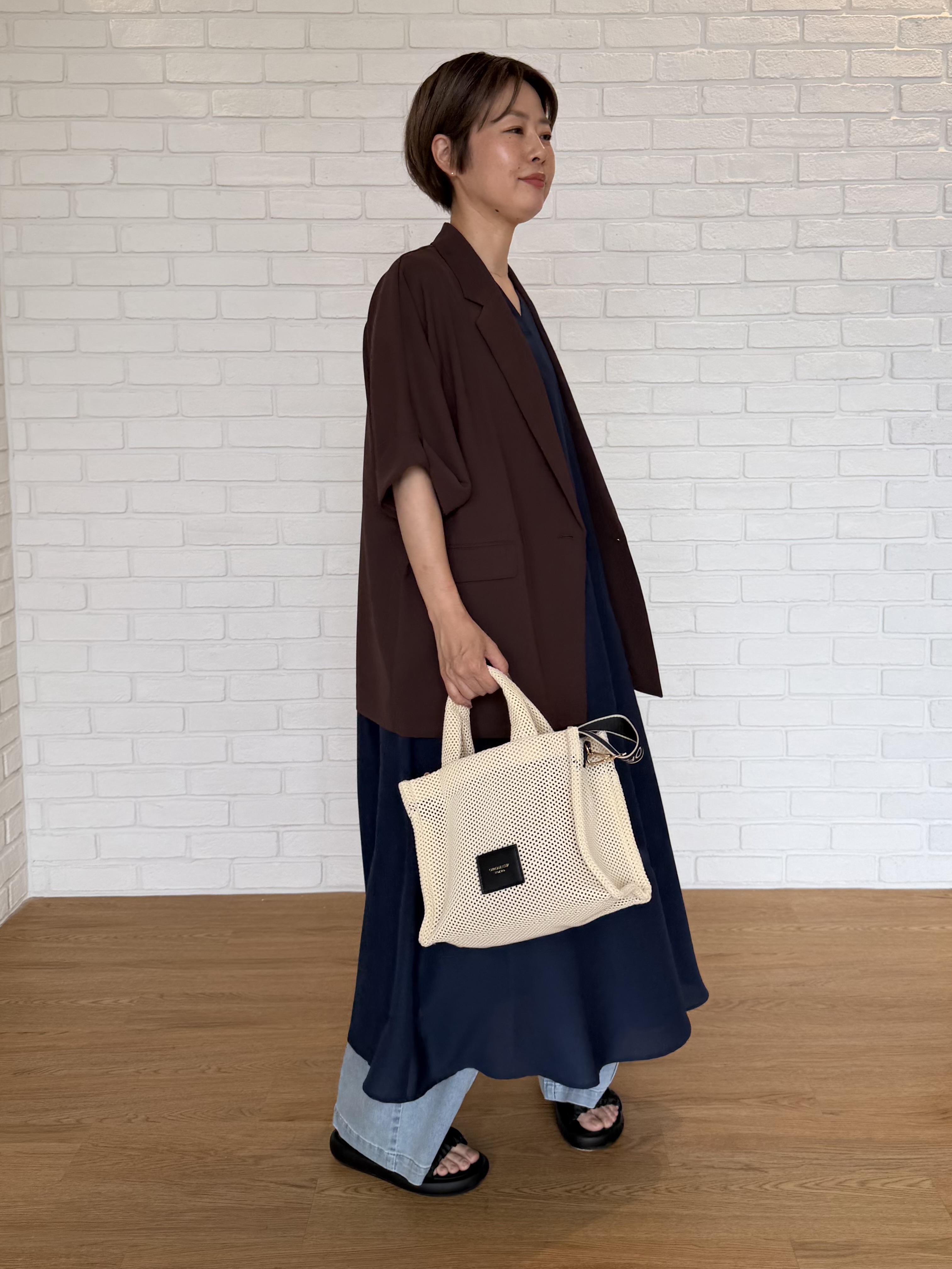 Mariko.Sさんの「OPAQUE.CLIP｜【接触冷感／吸水速乾／防シワ】リネンライクテーラードジャケット《洗濯機OK》」を使ったコーディネート