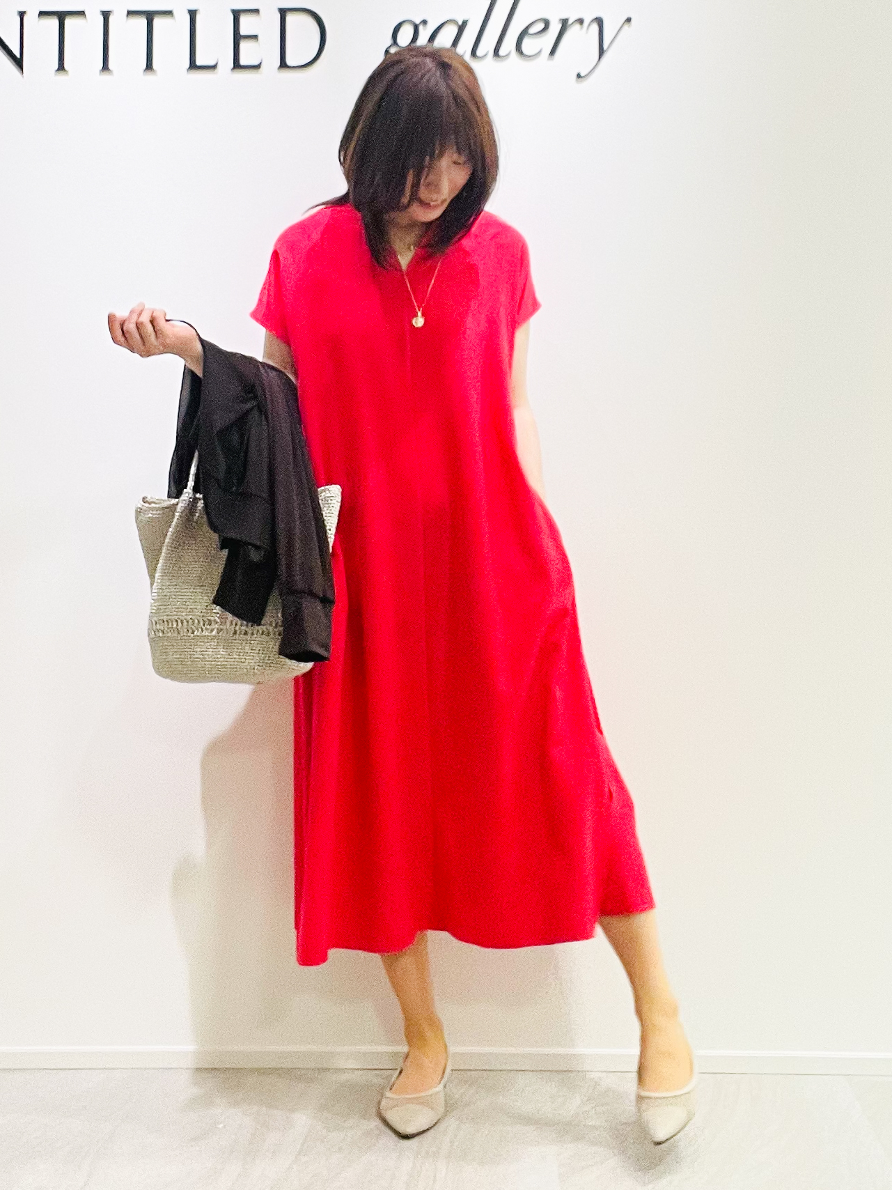 めいさんの「UNTITLED｜【UV/接触冷感/遮熱/通気性】スラブバンドカラーワンピース」を使ったコーディネート