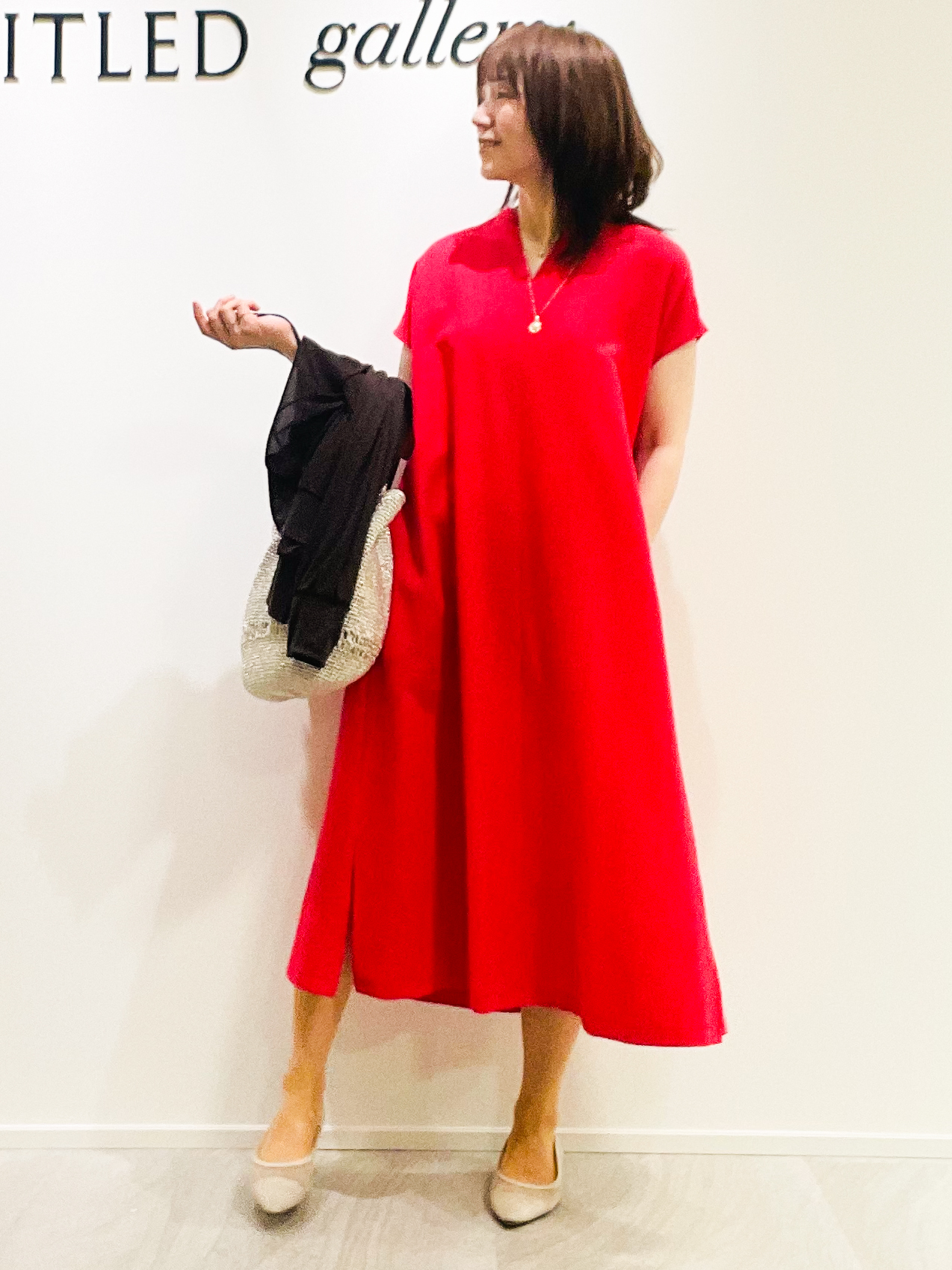 めいさんの「UNTITLED｜【UV/接触冷感/遮熱/通気性】スラブバンドカラーワンピース」を使ったコーディネート