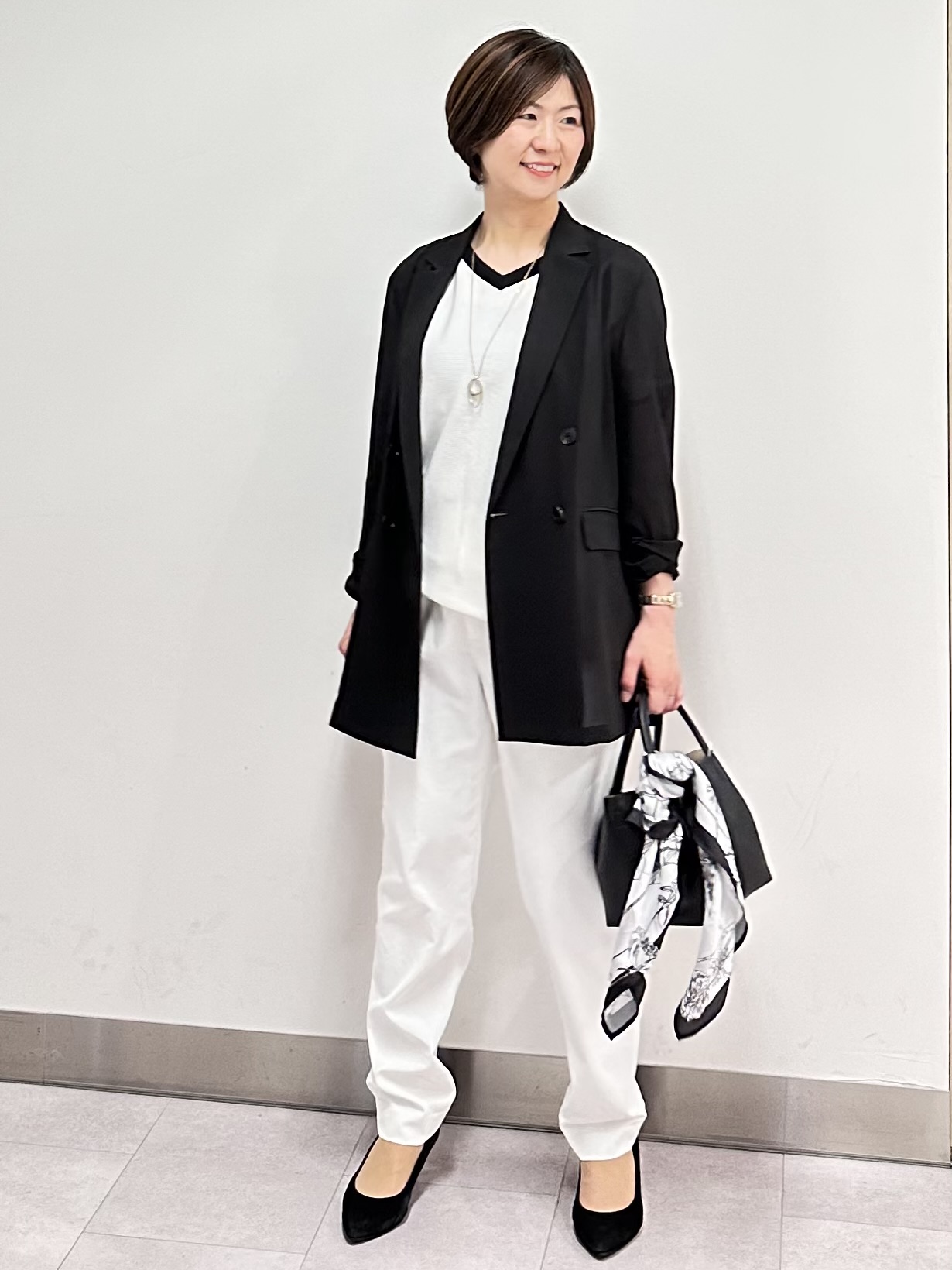みなこさんの「UNTITLED｜【11色展開/体型カバー】前後2WAYフレンチスリーブニット」を使ったコーディネート