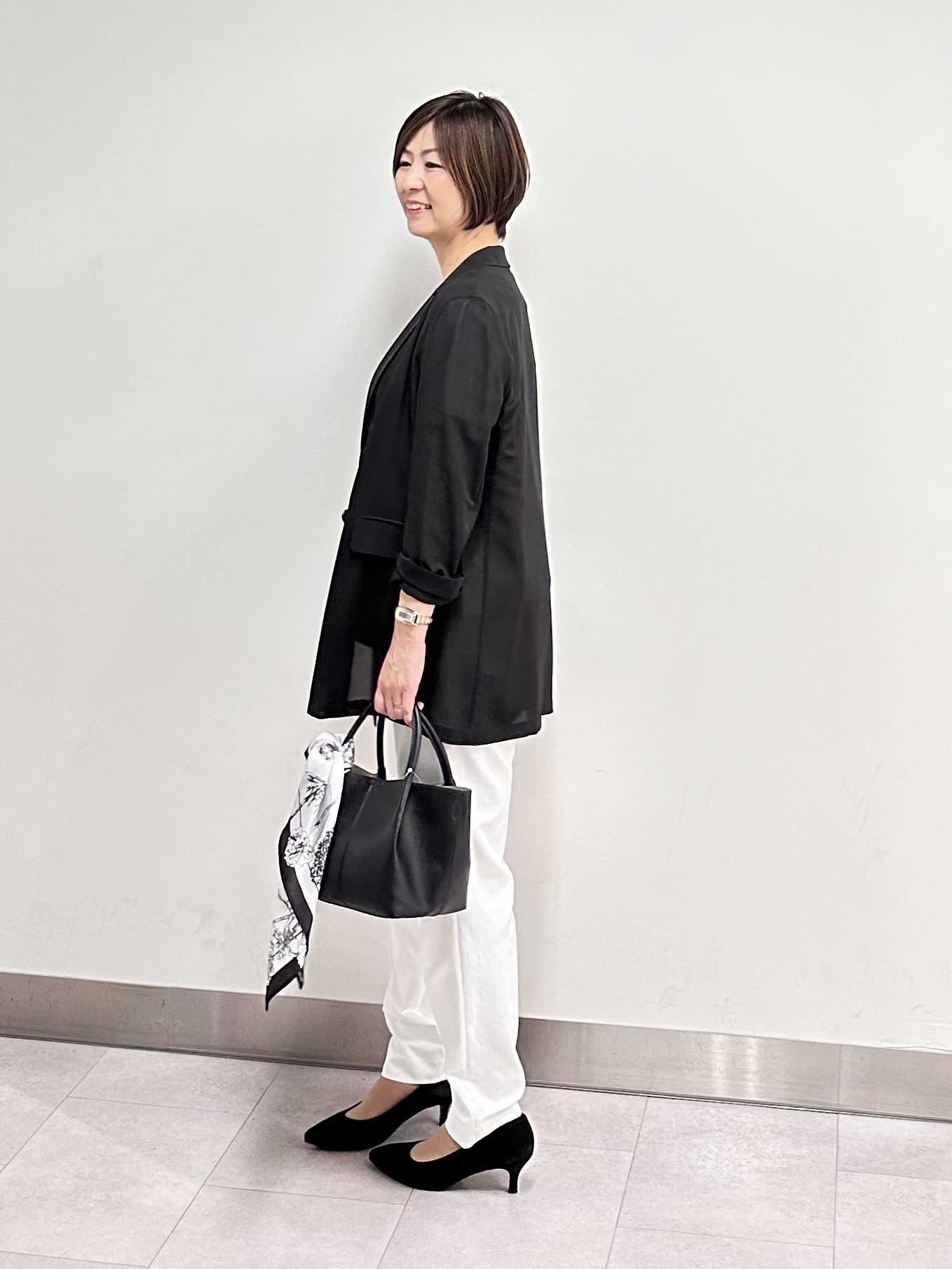 みなこさんの「UNTITLED｜【11色展開/体型カバー】前後2WAYフレンチスリーブニット」を使ったコーディネート