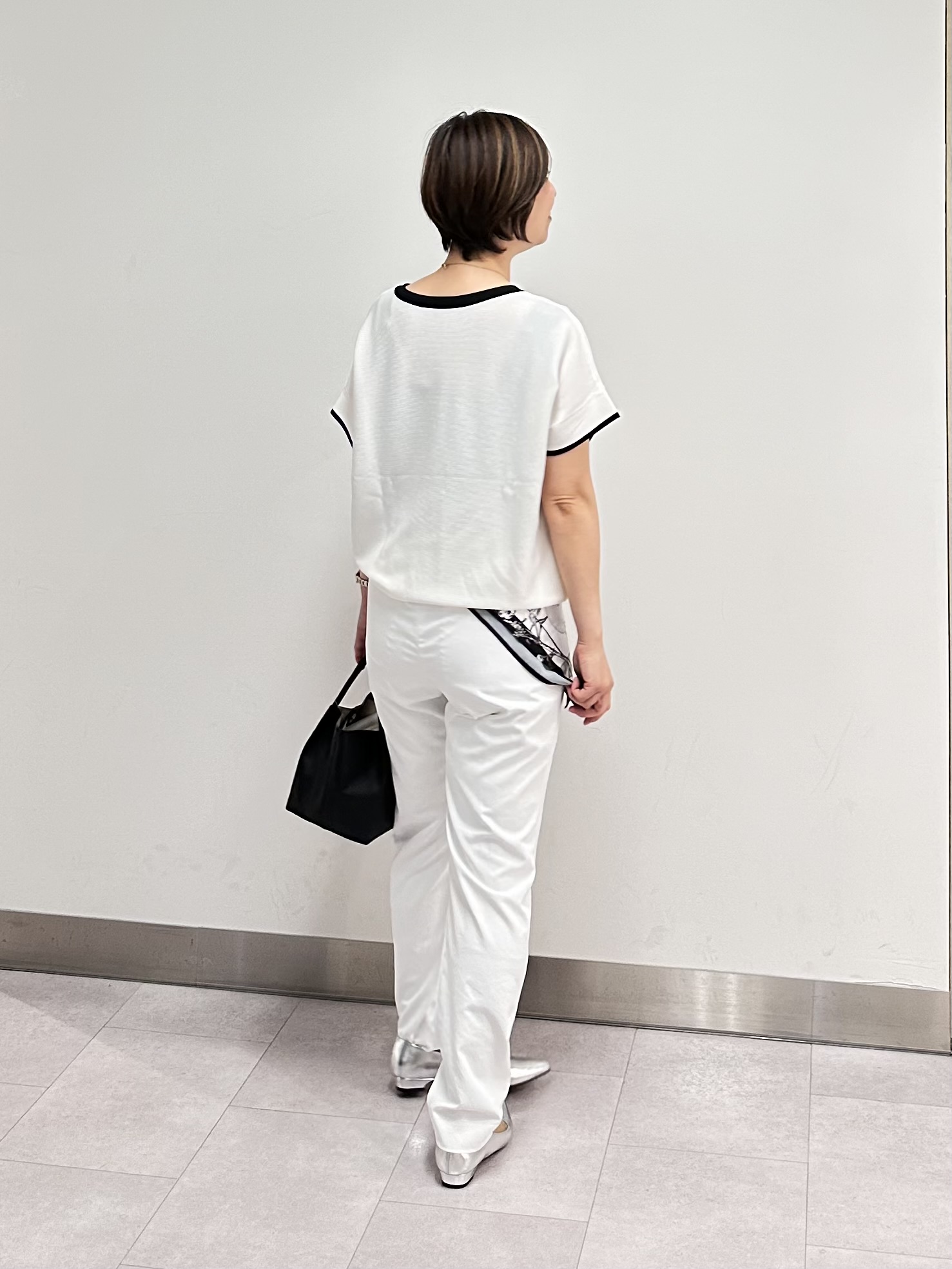 みなこさんの「UNTITLED｜【11色展開/体型カバー】前後2WAYフレンチスリーブニット」を使ったコーディネート