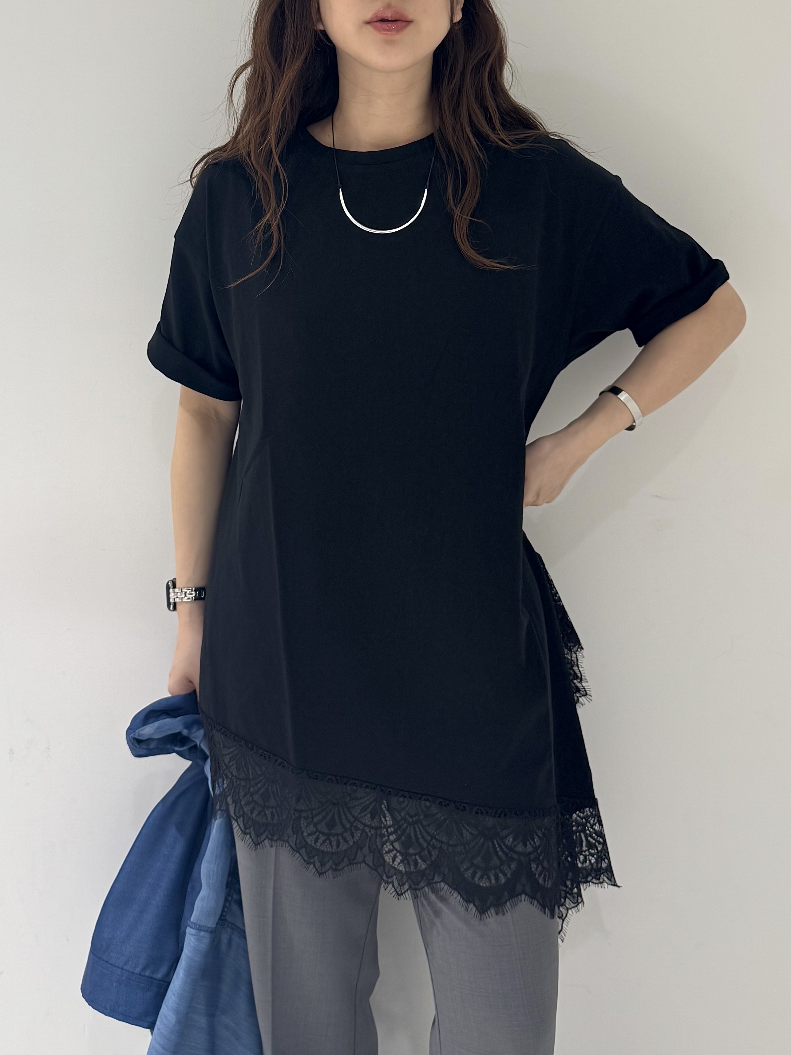 そんさんの「INDIVI｜デニムプリントシアーシャツ【接触冷感】」を使ったコーディネート