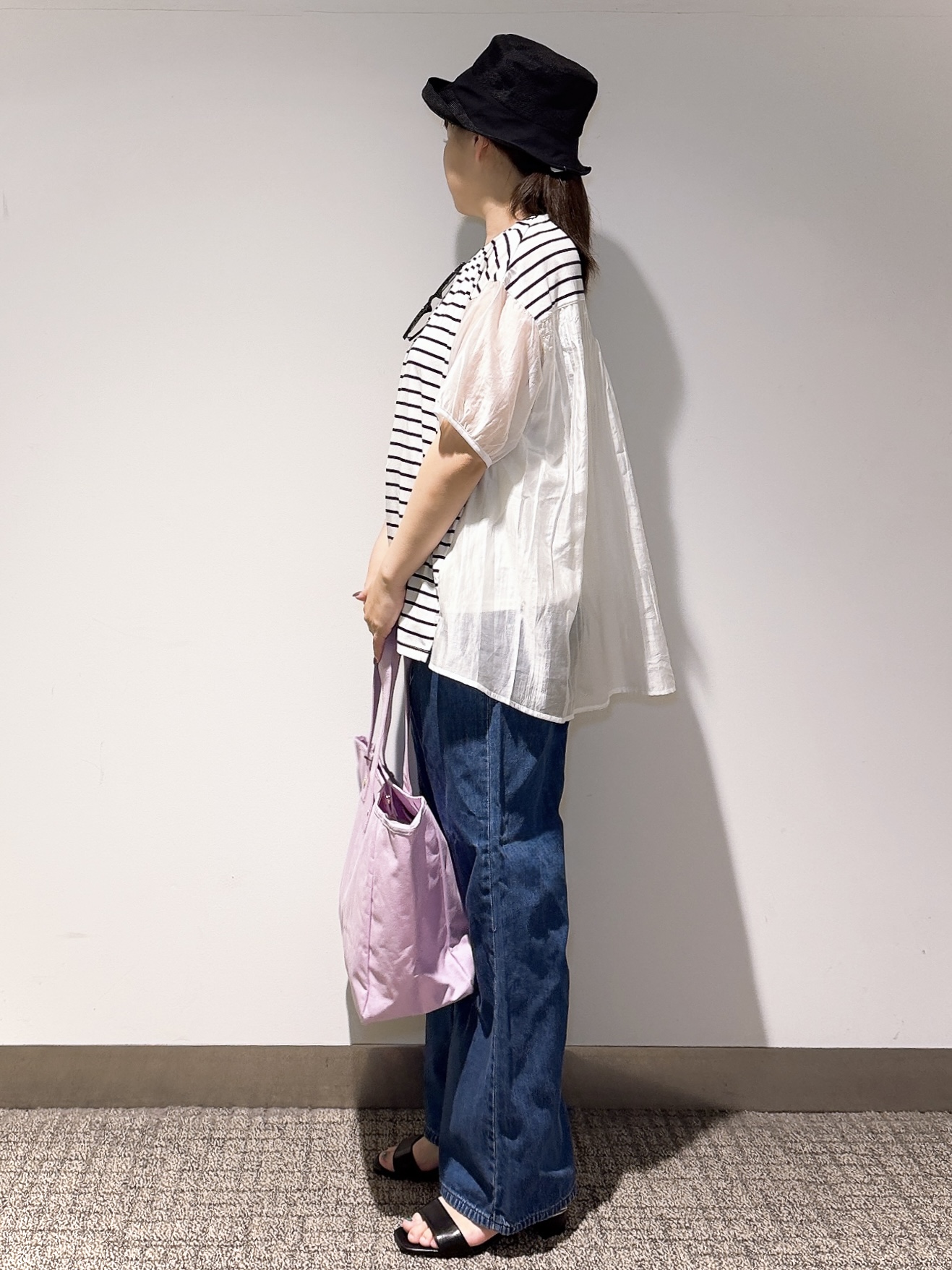 みーさんの「grove｜【UVカット】体型カバー叶う、バックプリーツTシャツ」を使ったコーディネート