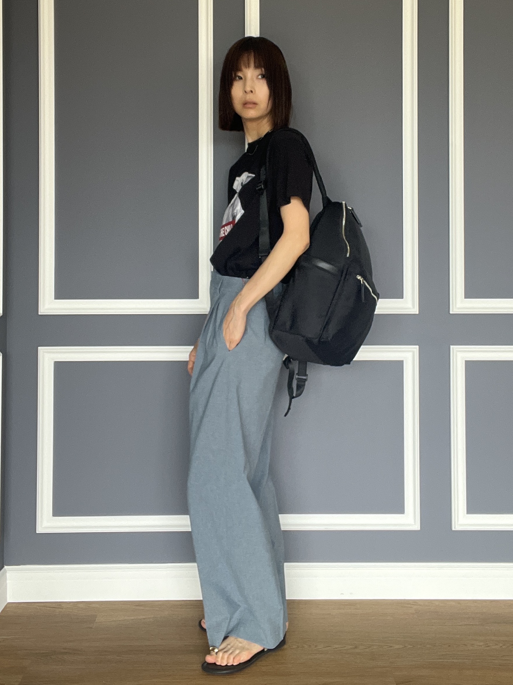 misaさんの「DRESSTERIOR｜【再入荷/荷重軽減】サスペンションマルチポケットリュック」を使ったコーディネート
