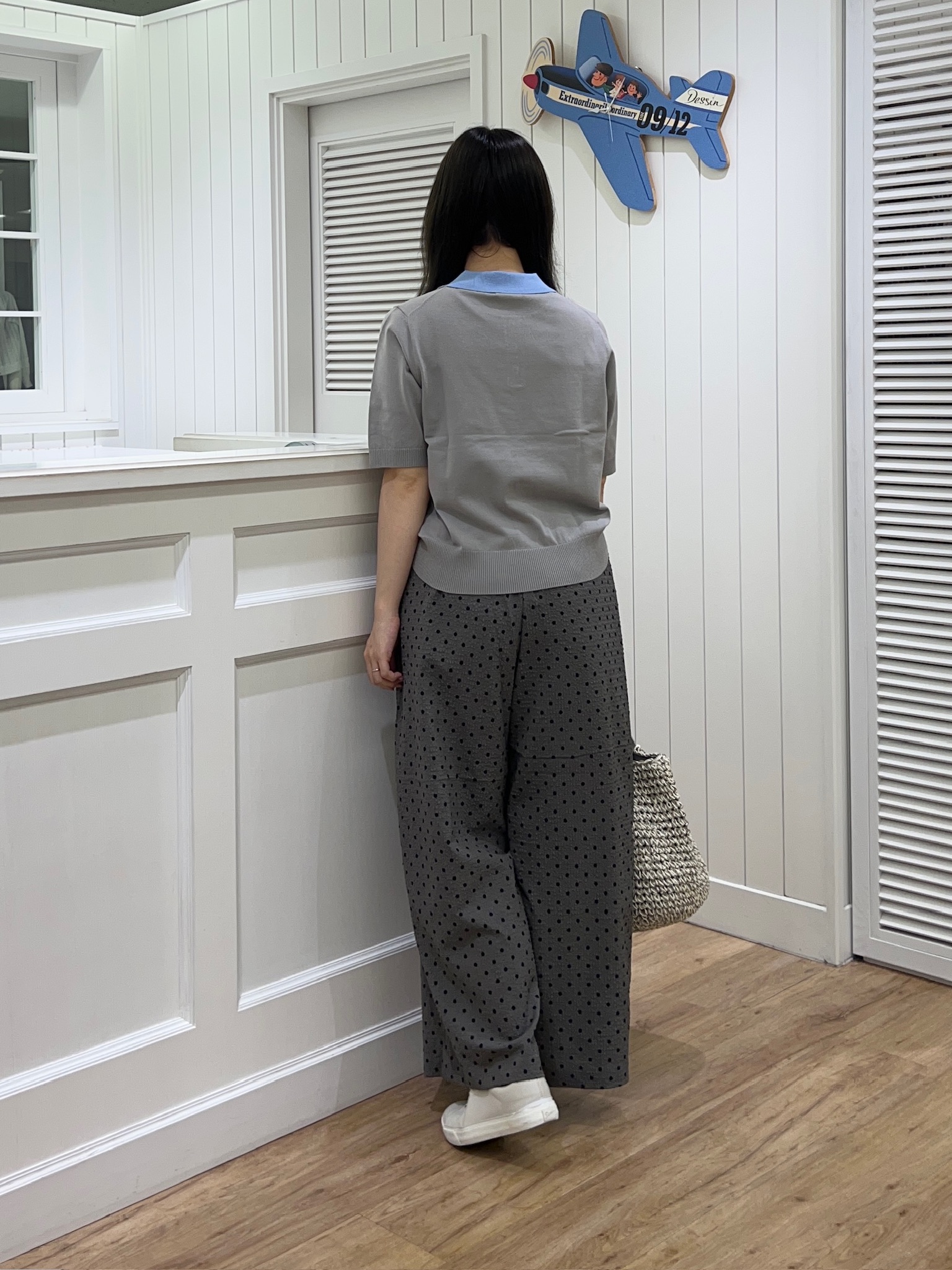 Ayakaさんの「Dessin｜ポロ襟 ハーフスリーブニット」を使ったコーディネート