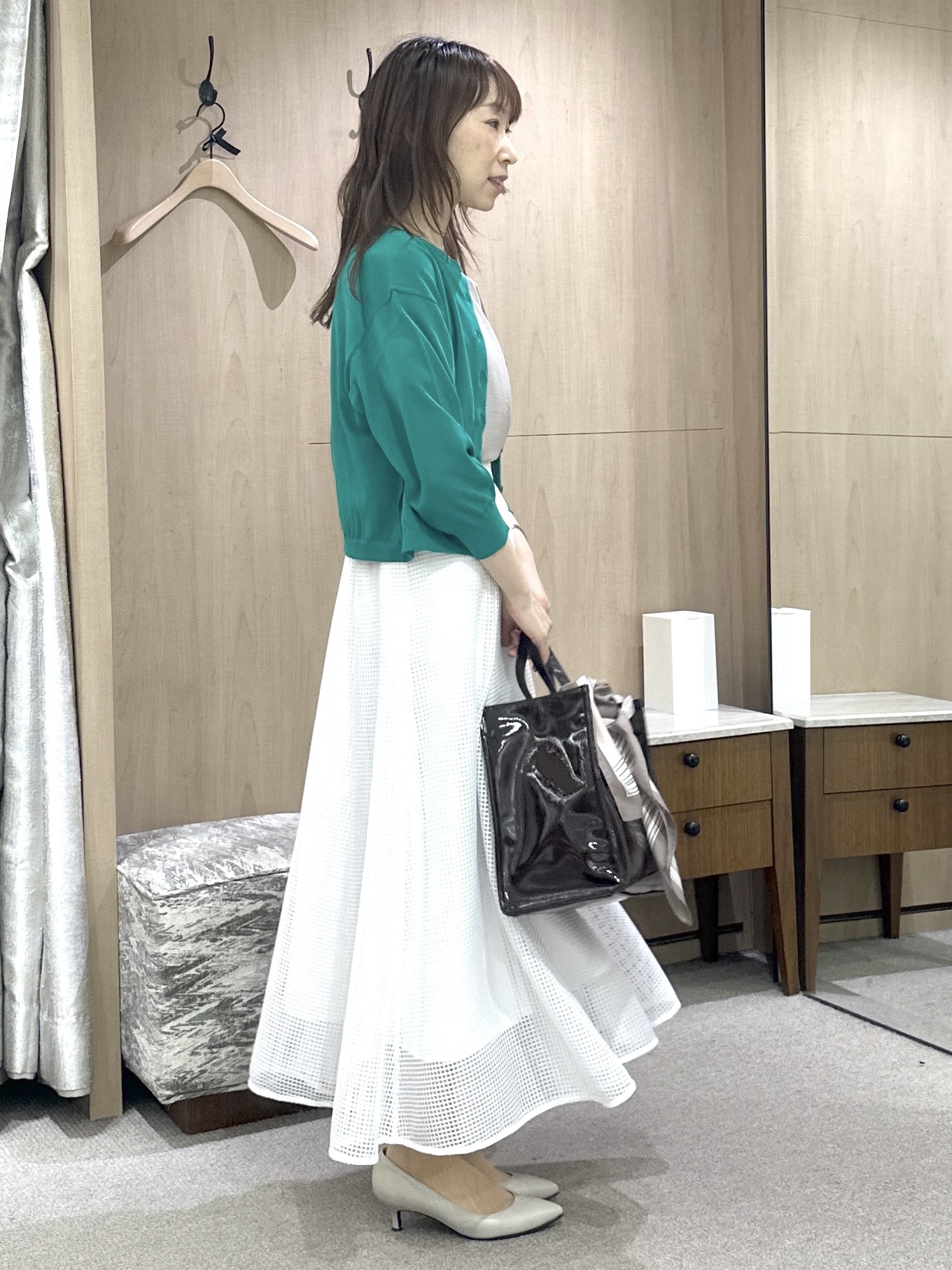 Miwaさんの「UNTITLED｜【セットアップ可/UVカット/前後2WAY】リラクシーフレンチスリーブブラウス」を使ったコーディネート