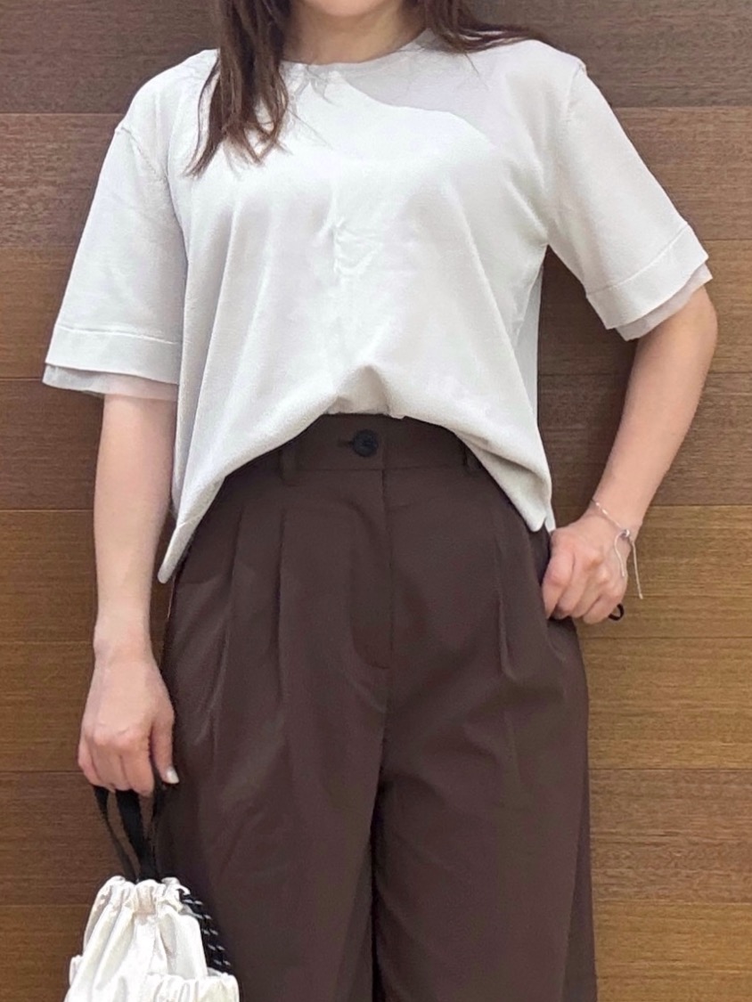 maichiさんの「OPAQUE.CLIP｜【UV／接触冷感／抗ピル】シアー＆レイヤード風さらりニット《洗濯機OK》」を使ったコーディネート