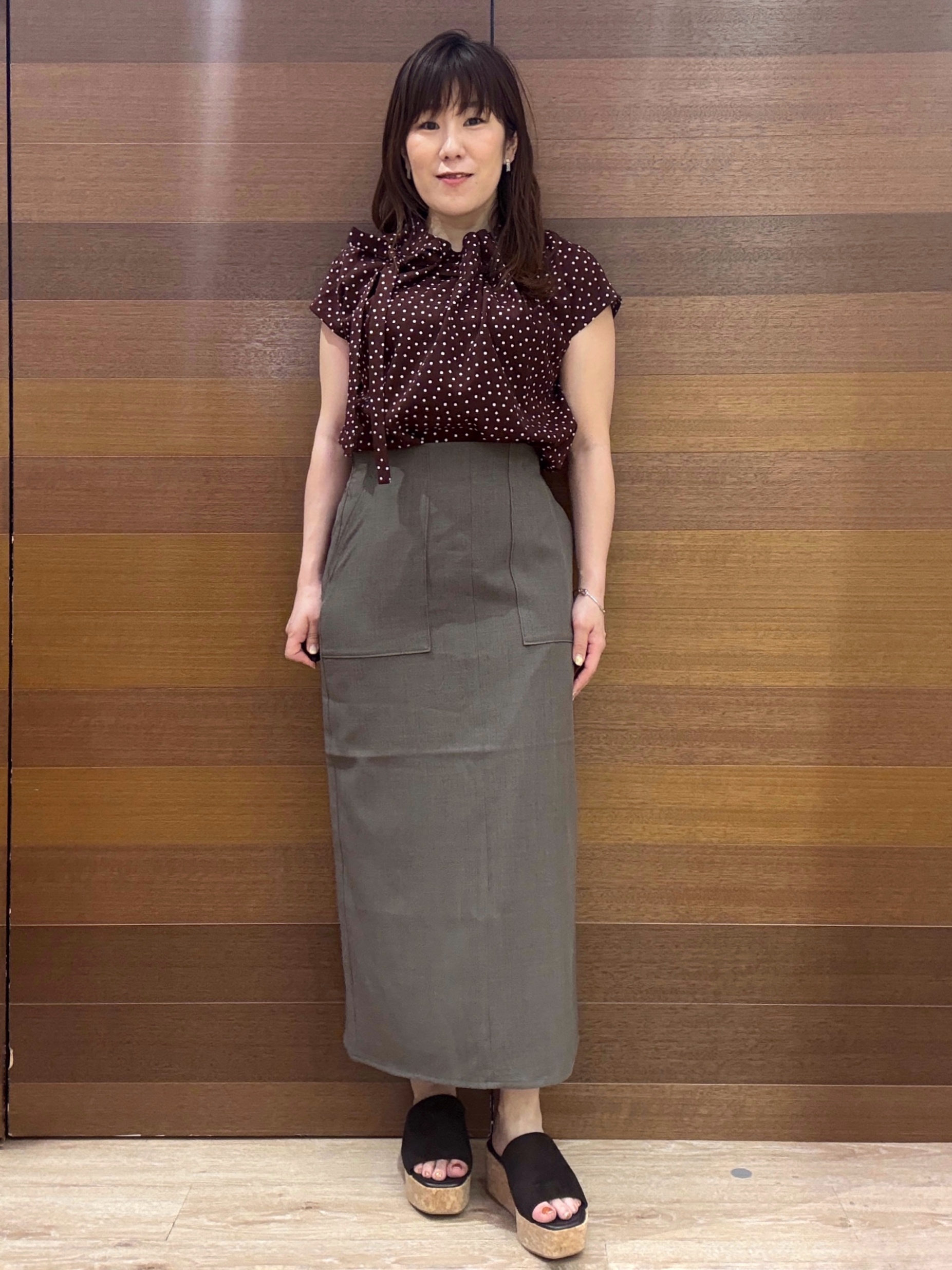 maichiさんの「OPAQUE.CLIP｜ドットボウタイブラウス【洗濯機OK】」を使ったコーディネート