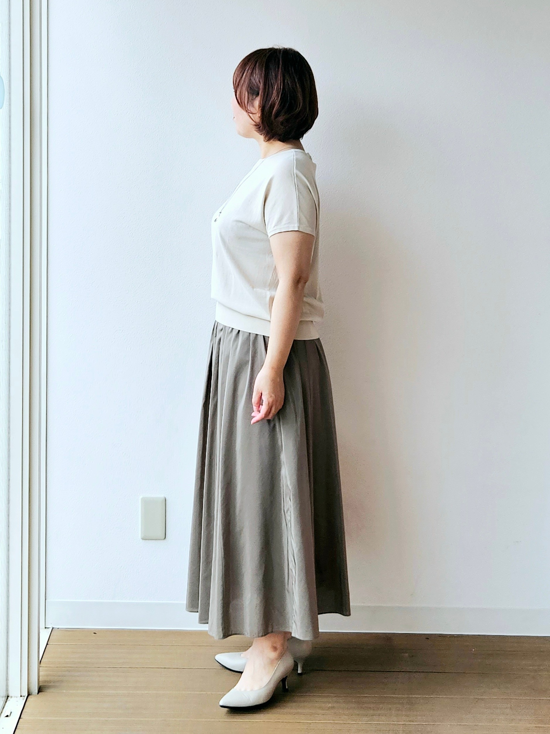 やじまさんの「UNTITLED｜【9色展開/アンサンブル可/洗える】コットンベーシックニット」を使ったコーディネート
