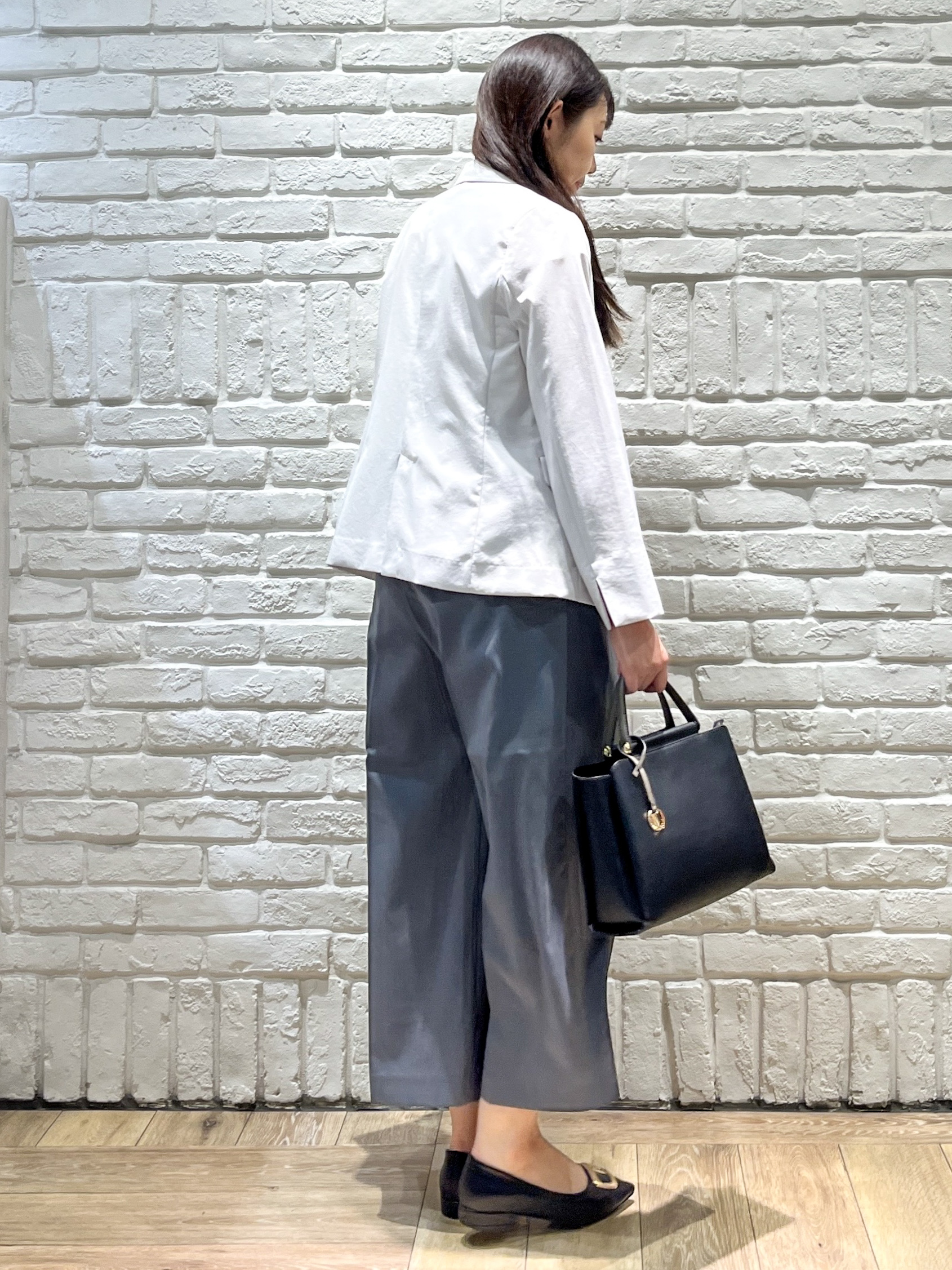 erinaさんの「index｜《再入荷》ダブルブレストテーラードジャケット【接触冷感／吸水速乾／イージーアイロン／防シワ／洗濯機O」を使ったコーディネート