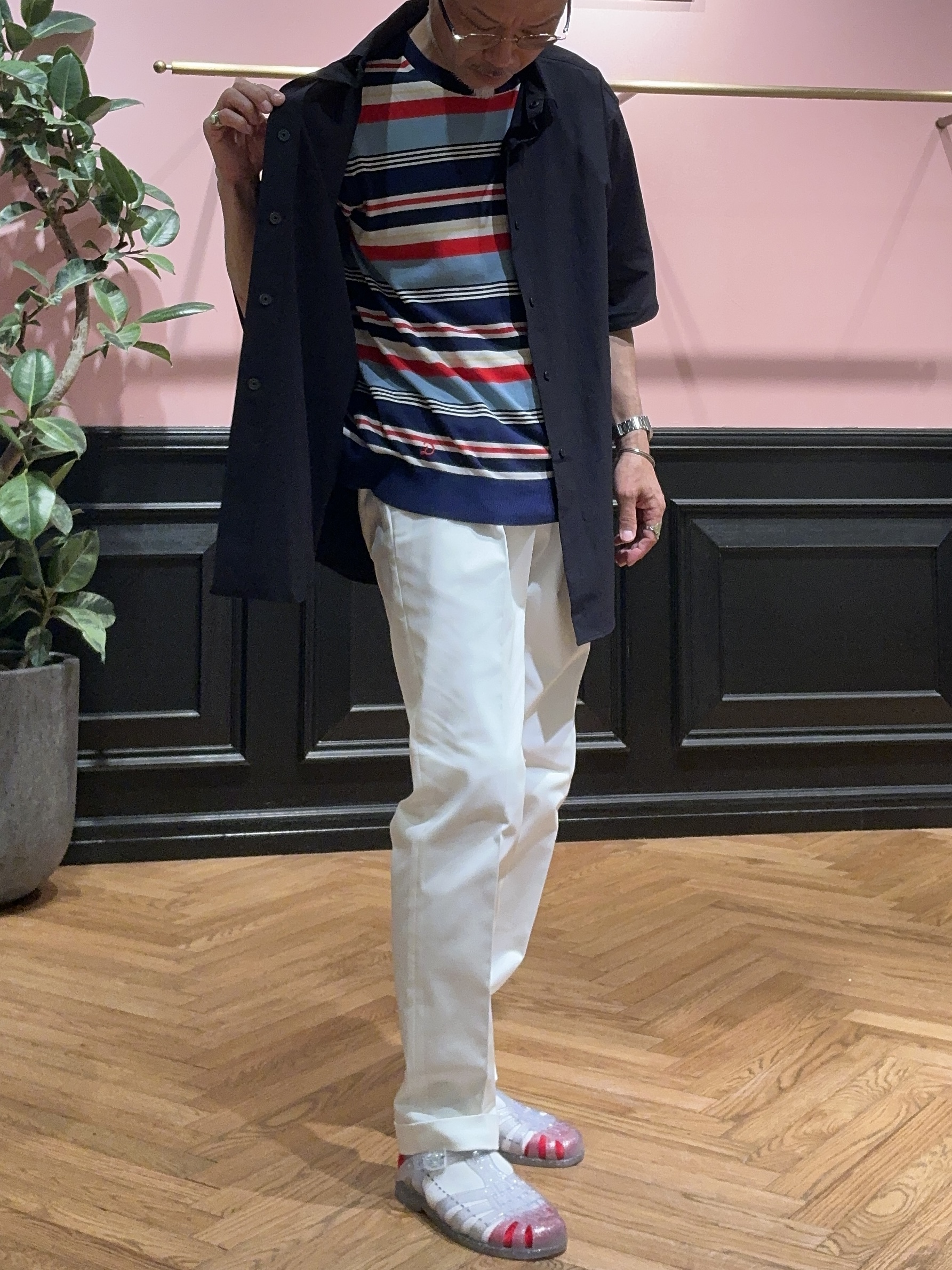 torigoeさんの「DRESSTERIOR｜【ウォッシャブル】コットンシルク マルチボーダーニット」を使ったコーディネート