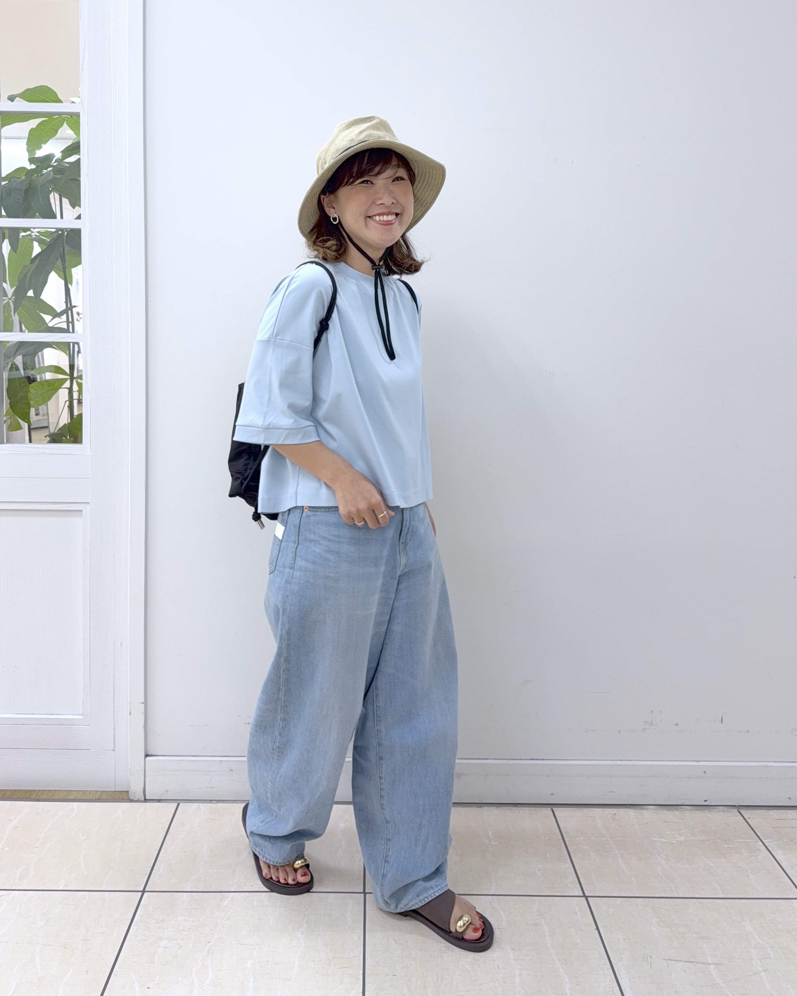 Osawaさんの「Dessin｜【UV/接触冷感】リネンライクハット」を使ったコーディネート