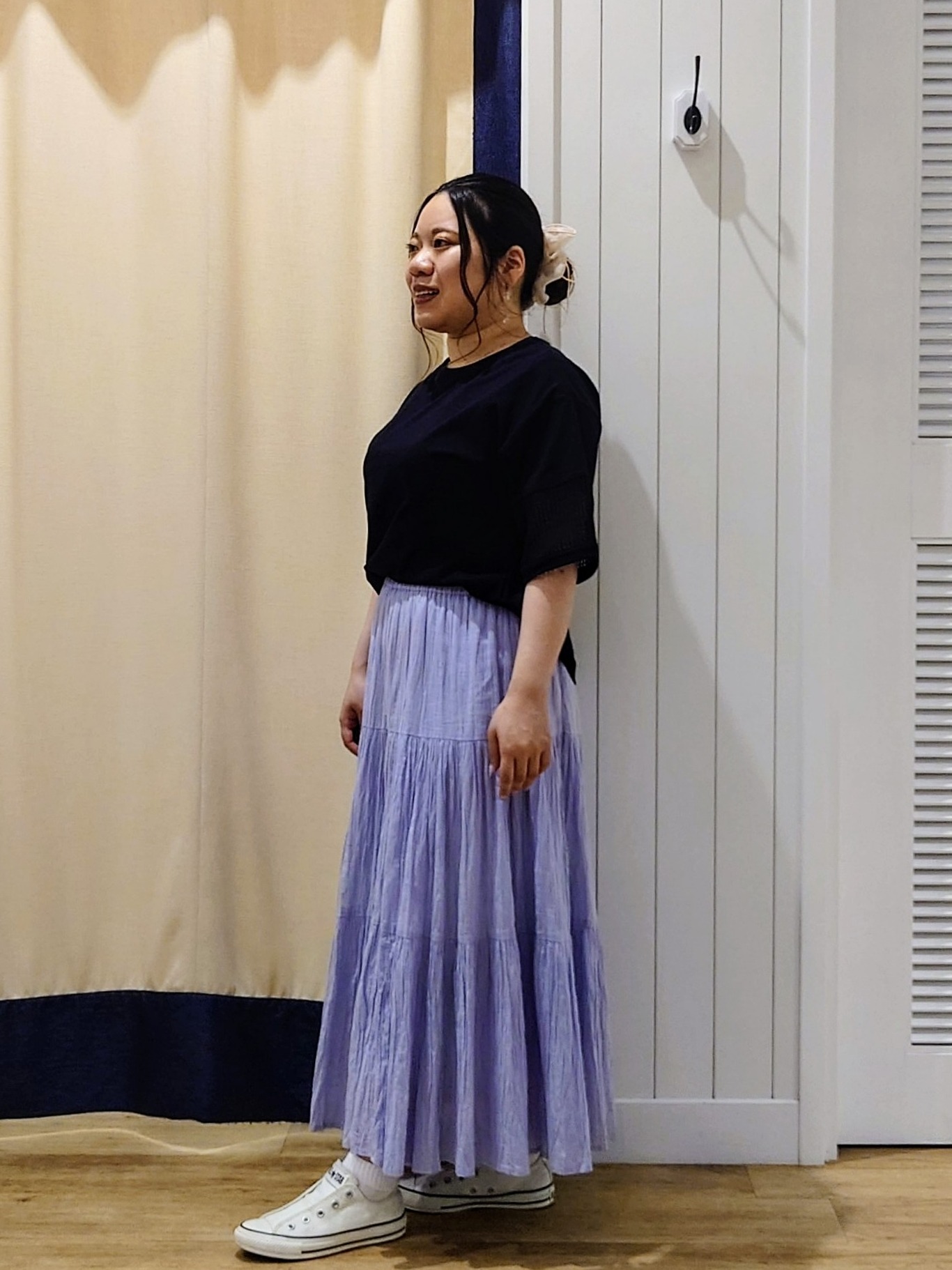 Haraさんの「Dessin｜【接触冷感】メッシュレーススリーブプルオーバー」を使ったコーディネート