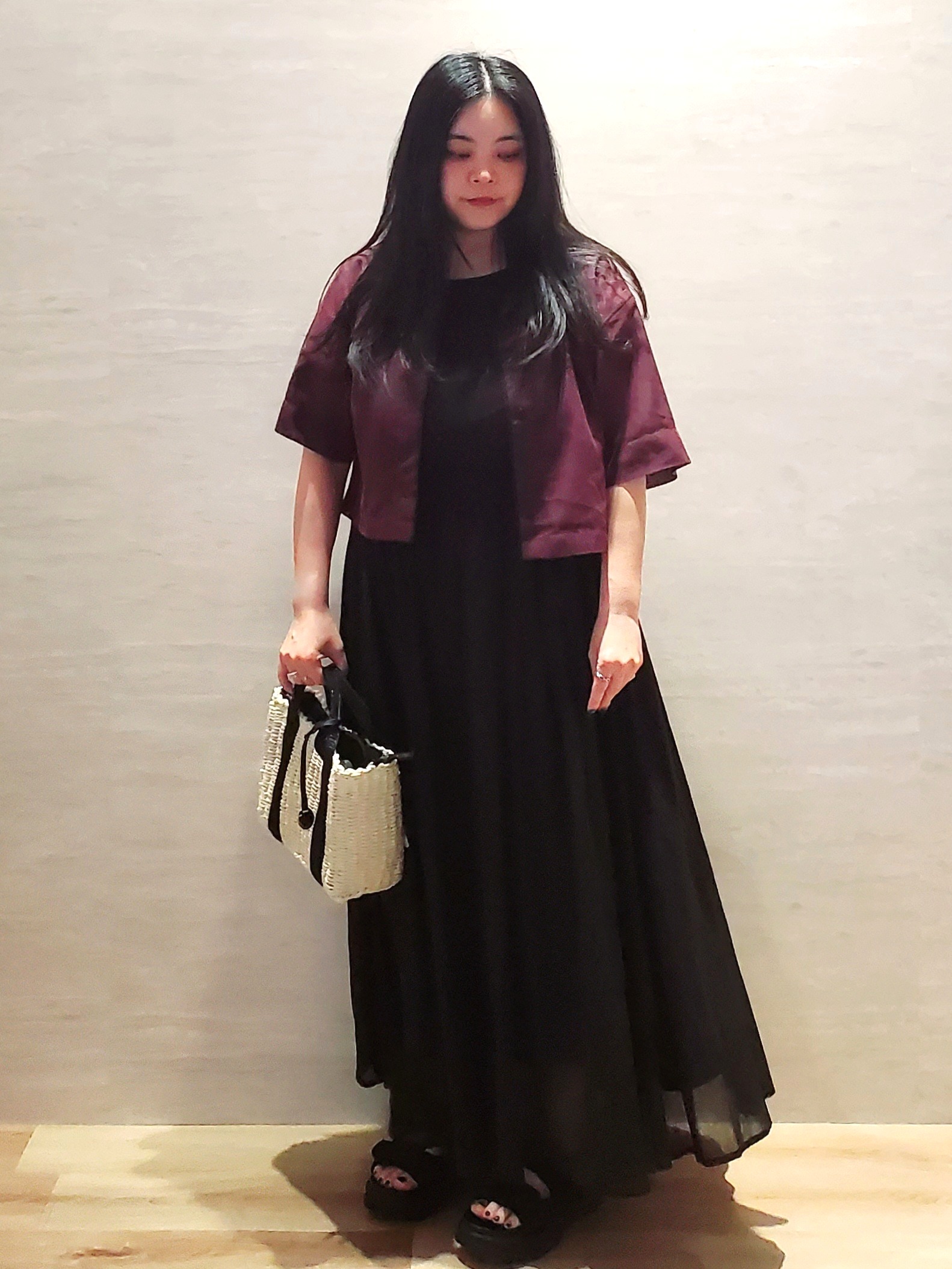 ちぃさんの「OPAQUE.CLIP｜シアーボイルボクシーショートブラウス【洗濯機OK／イージーアイロン】」を使ったコーディネート