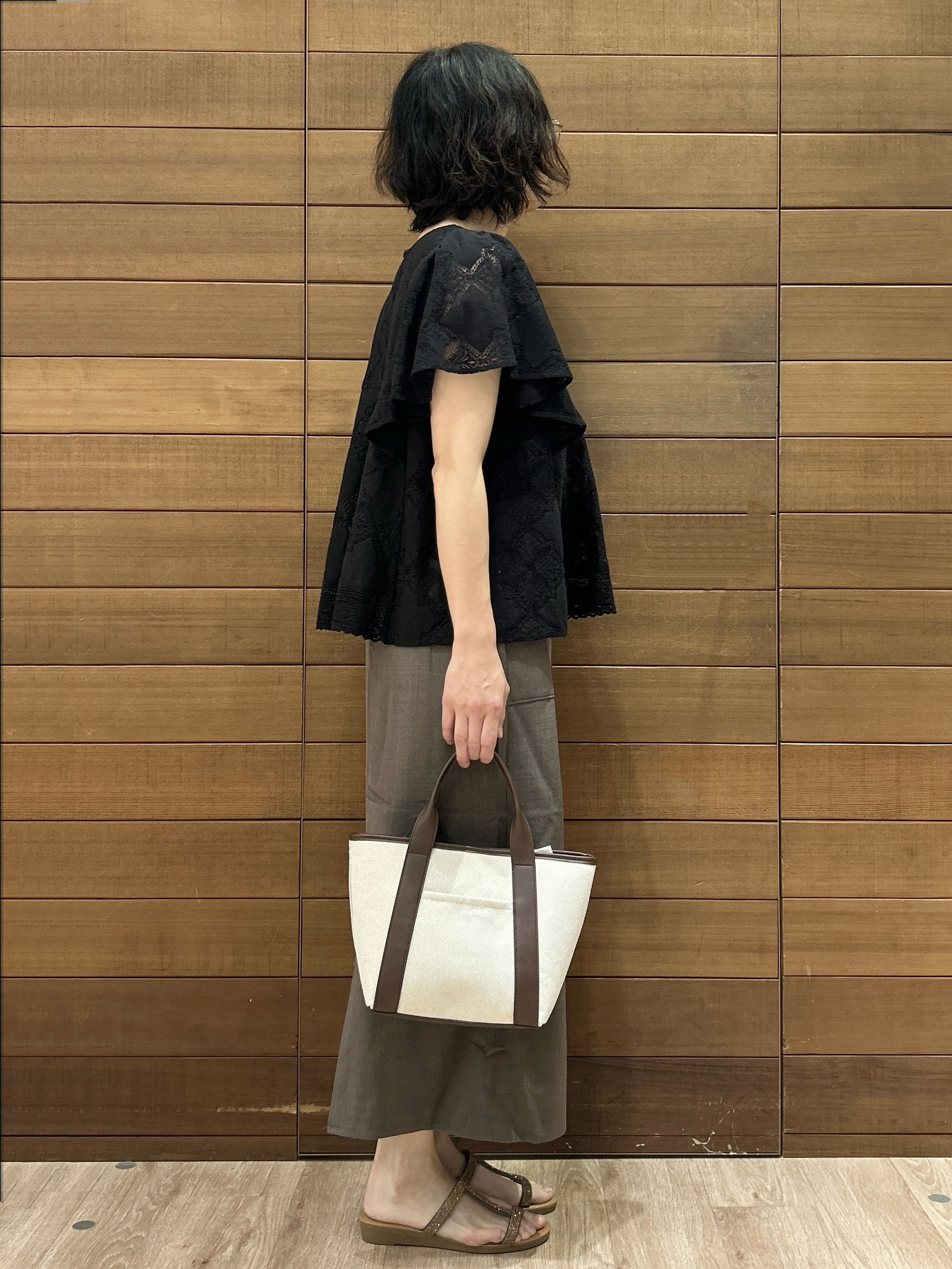 ゆうあさんの「OPAQUE.CLIP｜レースフレアスリーブブラウス【洗濯機OK】」を使ったコーディネート