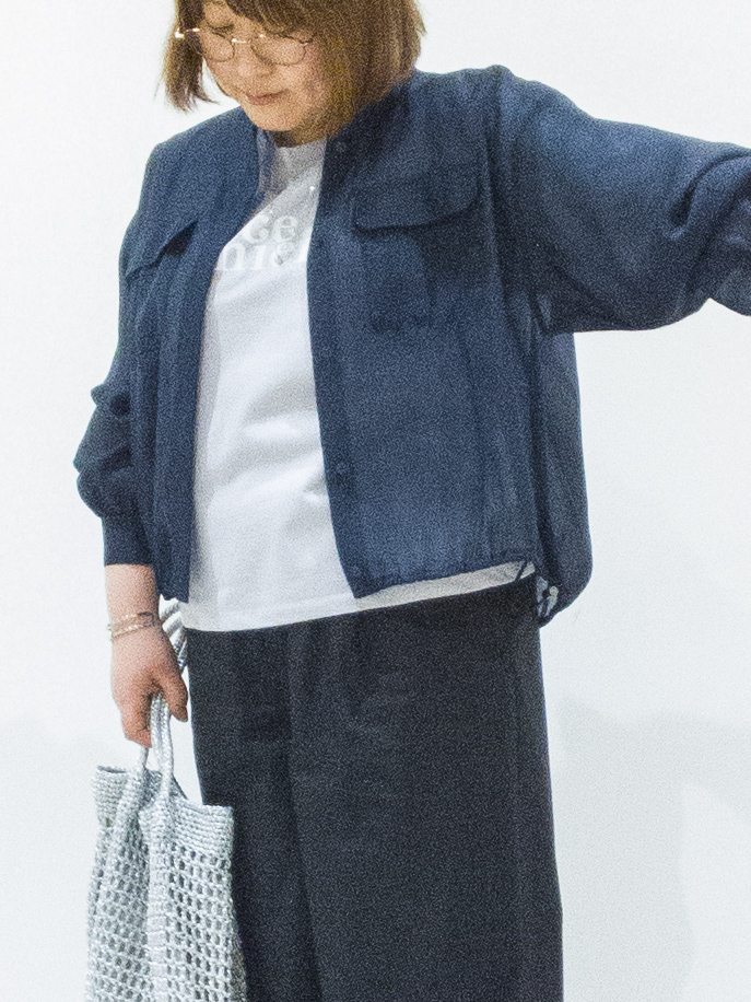takedaさんの「UNTITLED｜【トレンド／2WAY】裾ドロスト付きシアーブラウスブルゾン」を使ったコーディネート