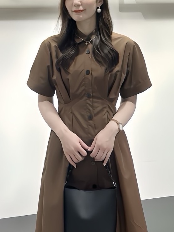 keito.iさんの「OPAQUE.CLIP｜ウエストタックシャツワンピース【洗濯機OK】」を使ったコーディネート