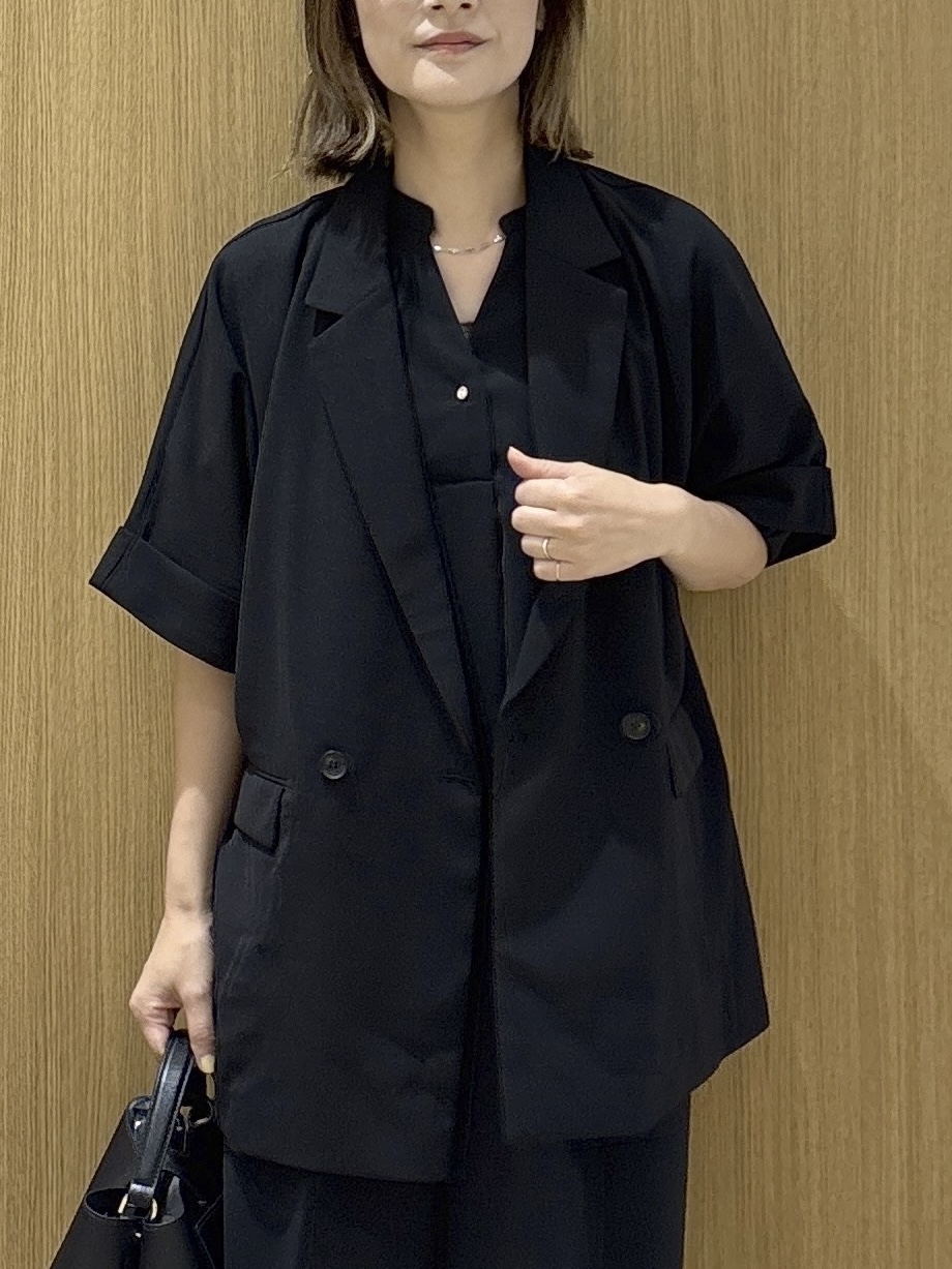 たけねぇさんの「OPAQUE.CLIP｜【接触冷感／吸水速乾／防シワ】リネンライクテーラードジャケット《洗濯機OK》」を使ったコーディネート
