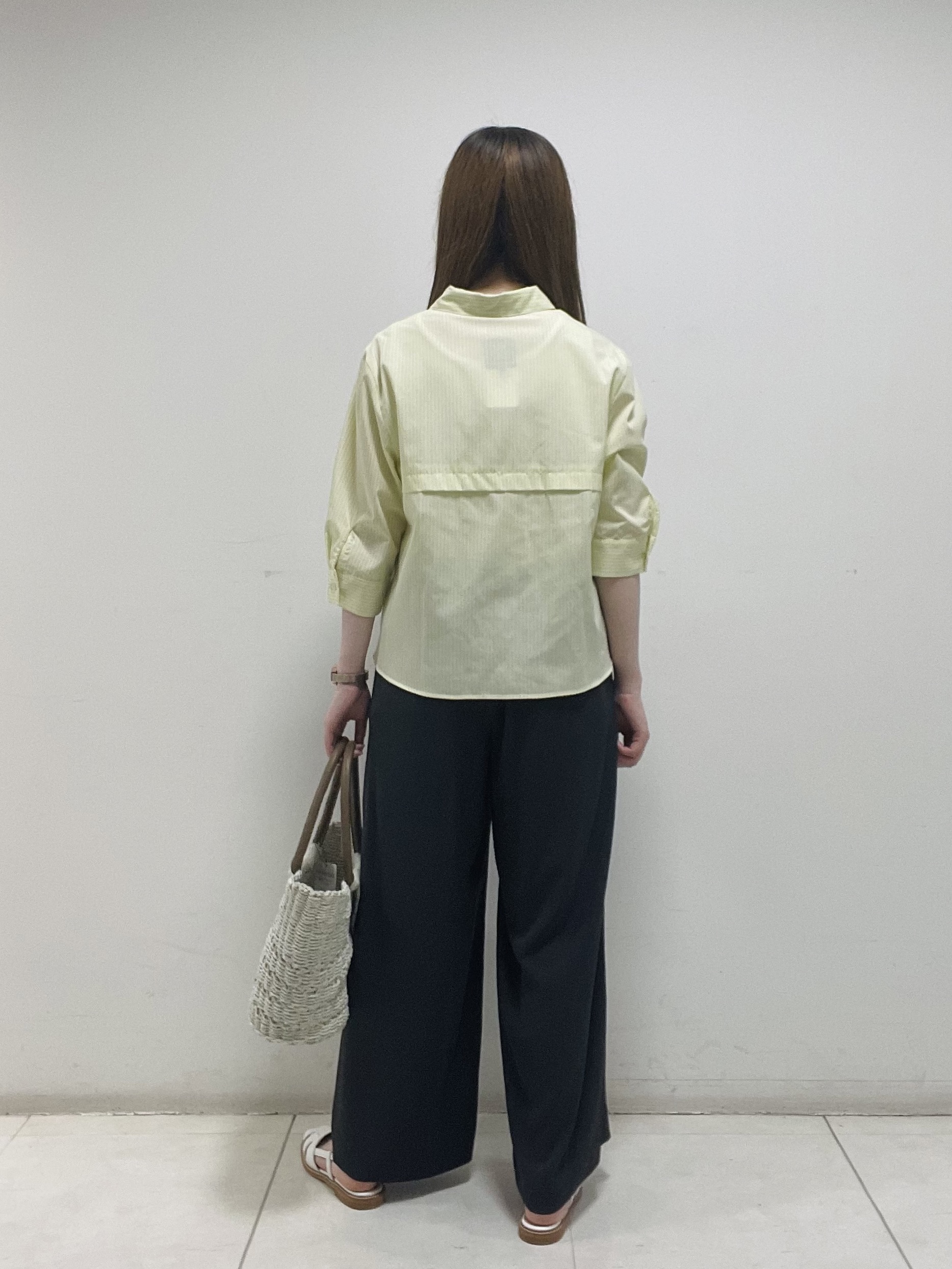 mさんの「INDIVI｜【UVケア／吸汗速乾／着映え】ティアードストライプシャツ」を使ったコーディネート
