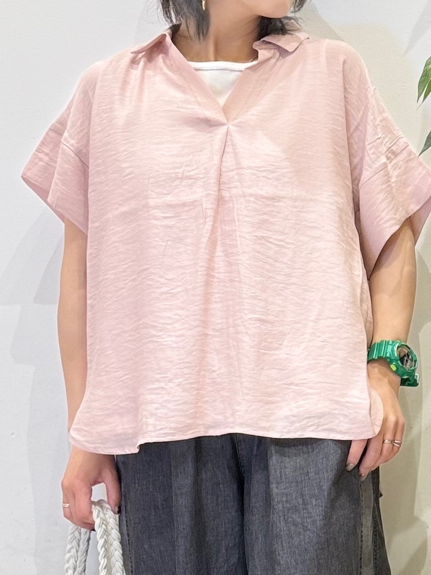 misakiさんの「SHOO･LA･RUE｜【2点セット/S-LL/洗濯機可】時短でコーデ決まる スラブスキッパーシャツ＋タンクトップ」を使ったコーディネート