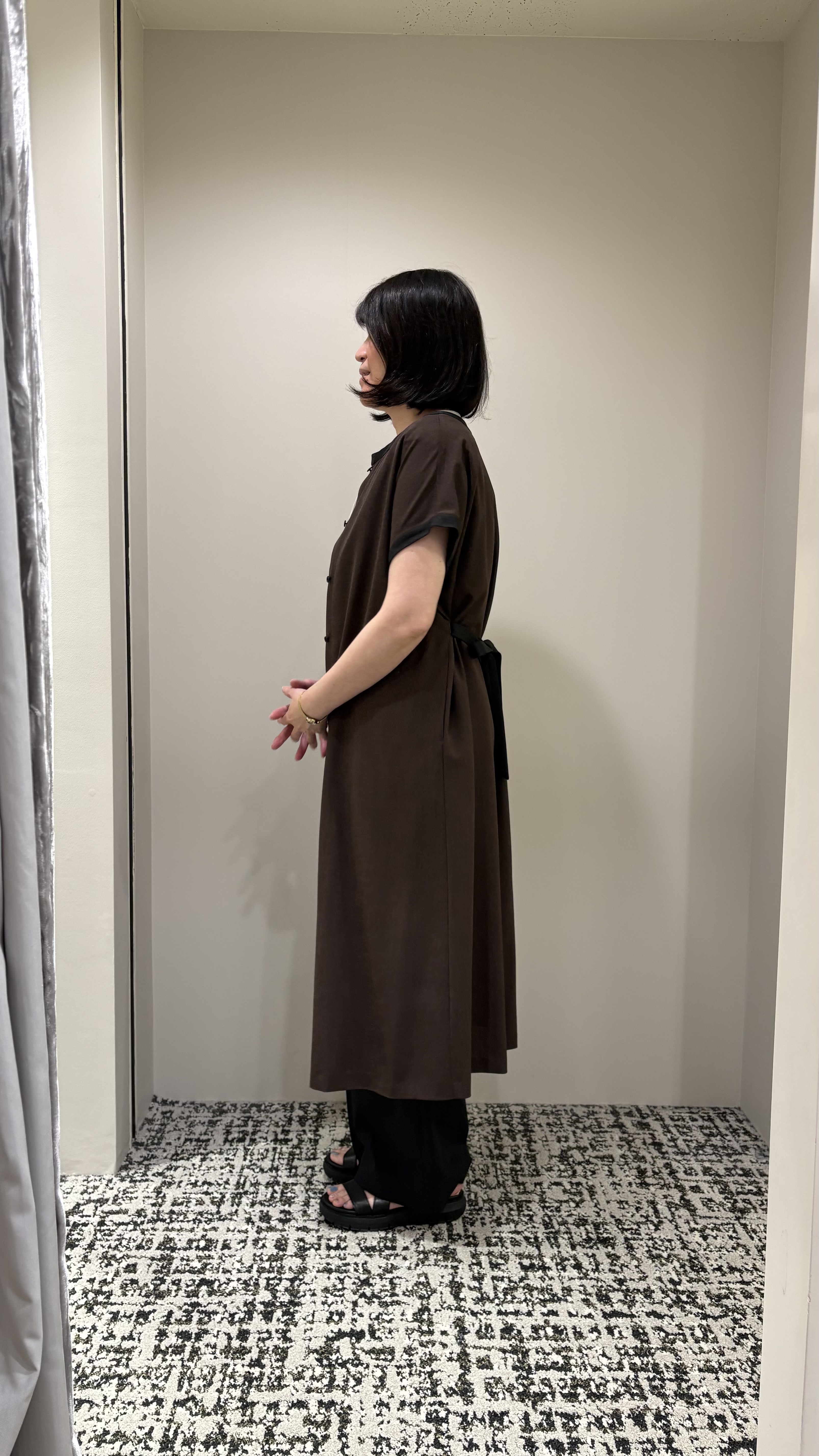 Reiさんの「UNTITLED｜【接触冷感/UVカット/イージーケア】配色ラインワンピース」を使ったコーディネート