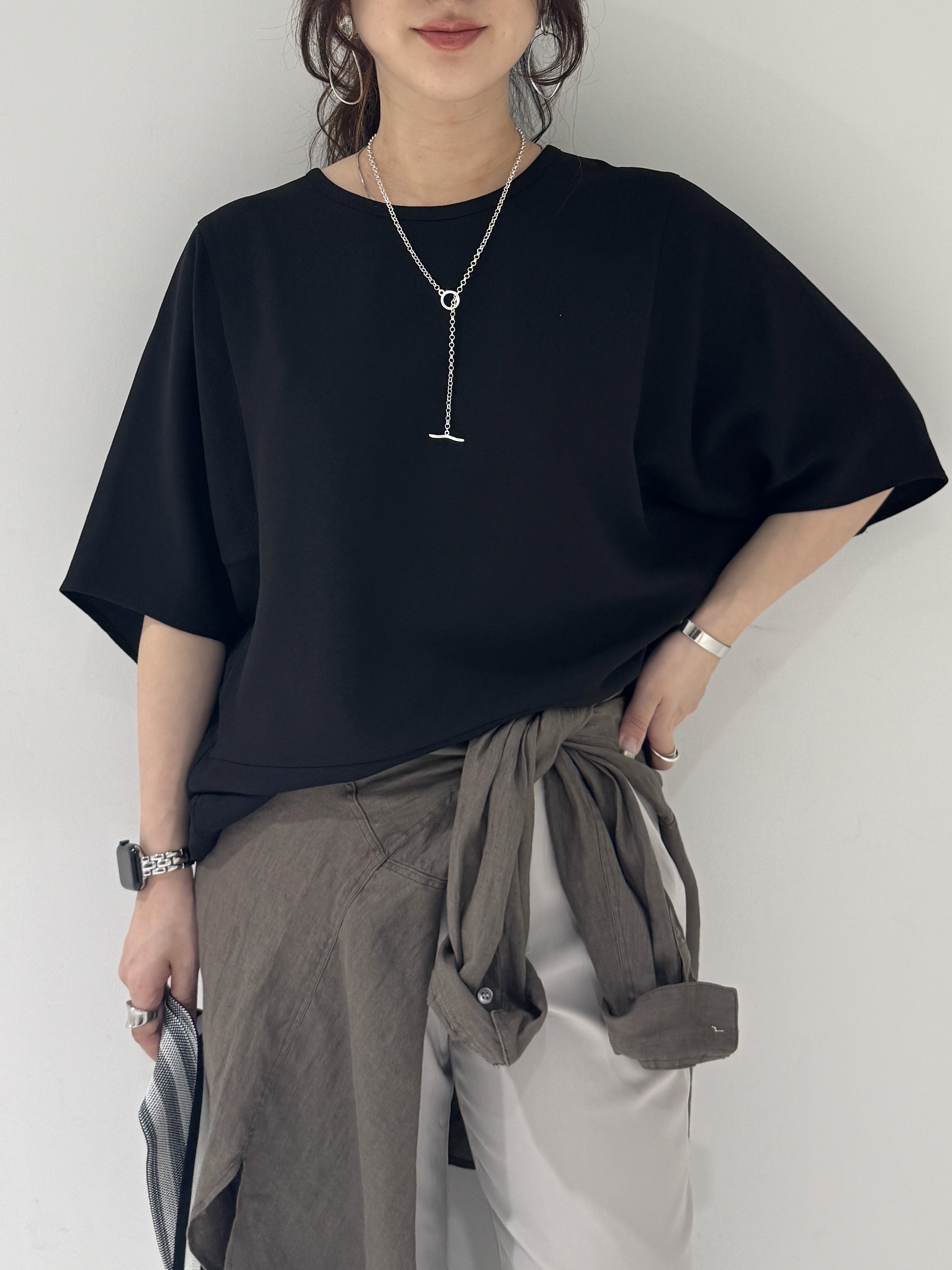 そんさんの「INDIVI｜【洗える／2WAY／裾ドロスト付き】 ドルマンスリーブチュニックトップス」を使ったコーディネート