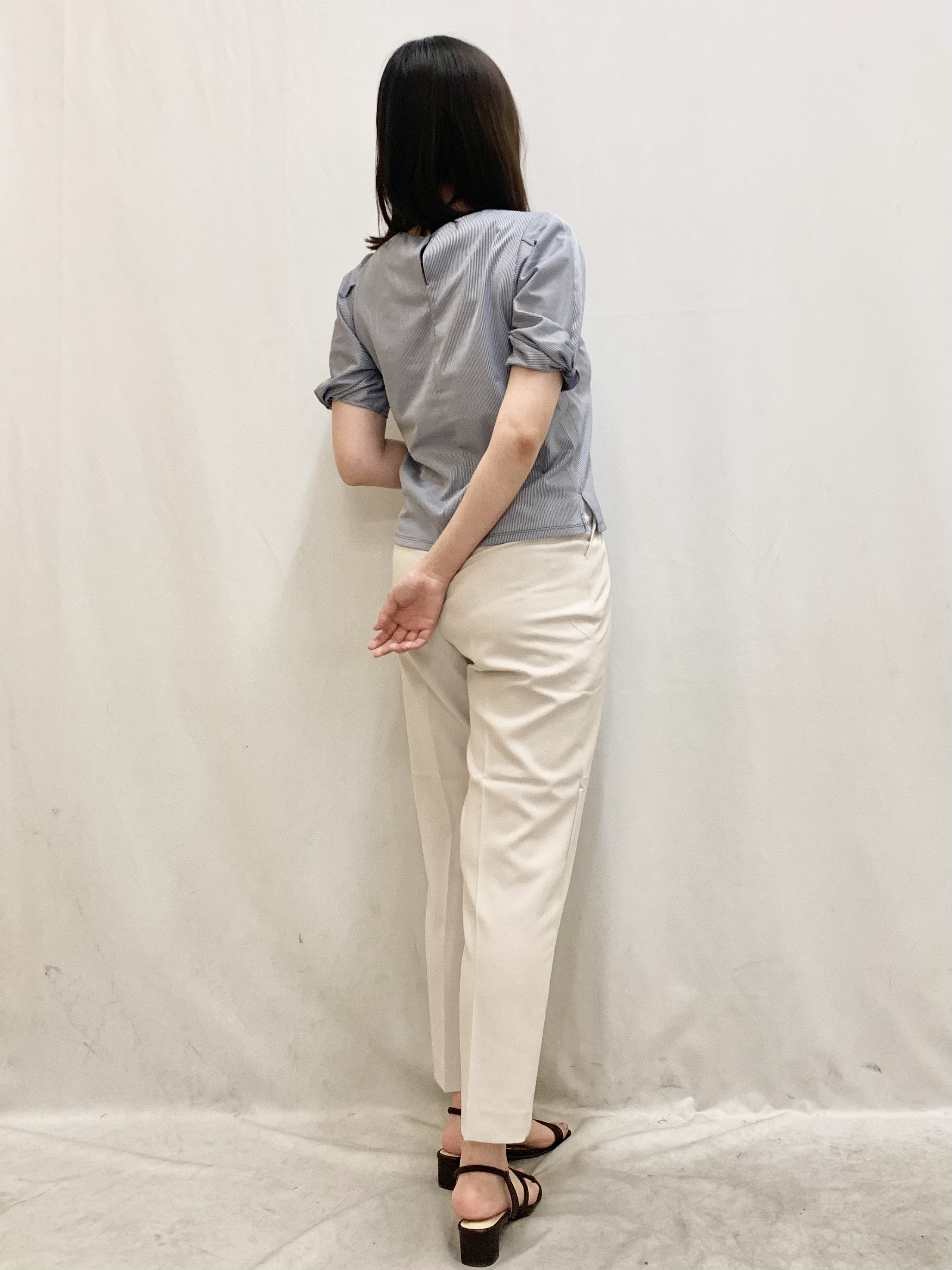 kasumiさんの「index｜【吸水速乾】ストライプ調デザインスリーブトップス《洗濯機OK》」を使ったコーディネート