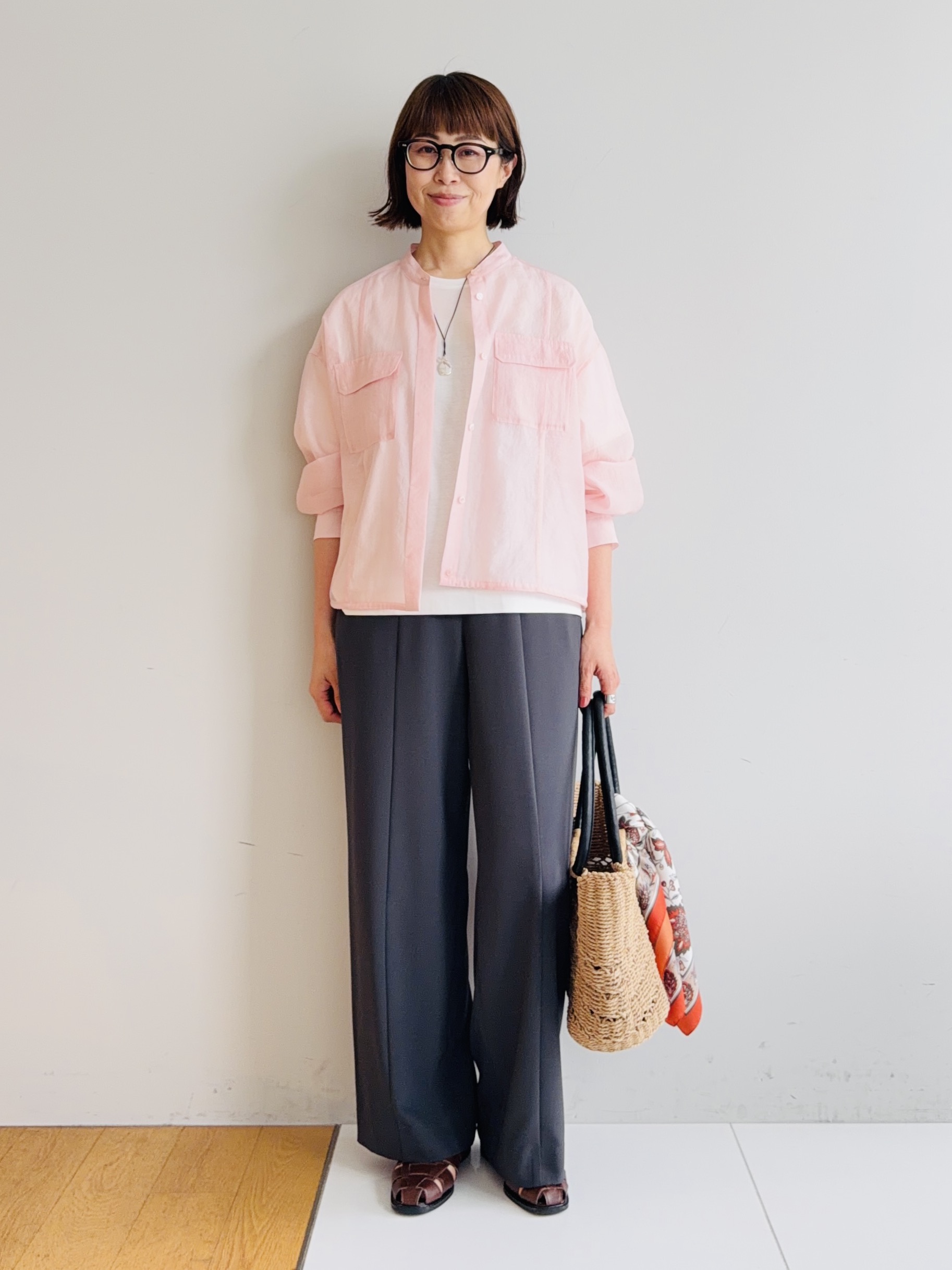 murayamaさんの「INDIVI｜【トレンド／2WAY】裾ドロスト付きシアーブラウスブルゾン」を使ったコーディネート